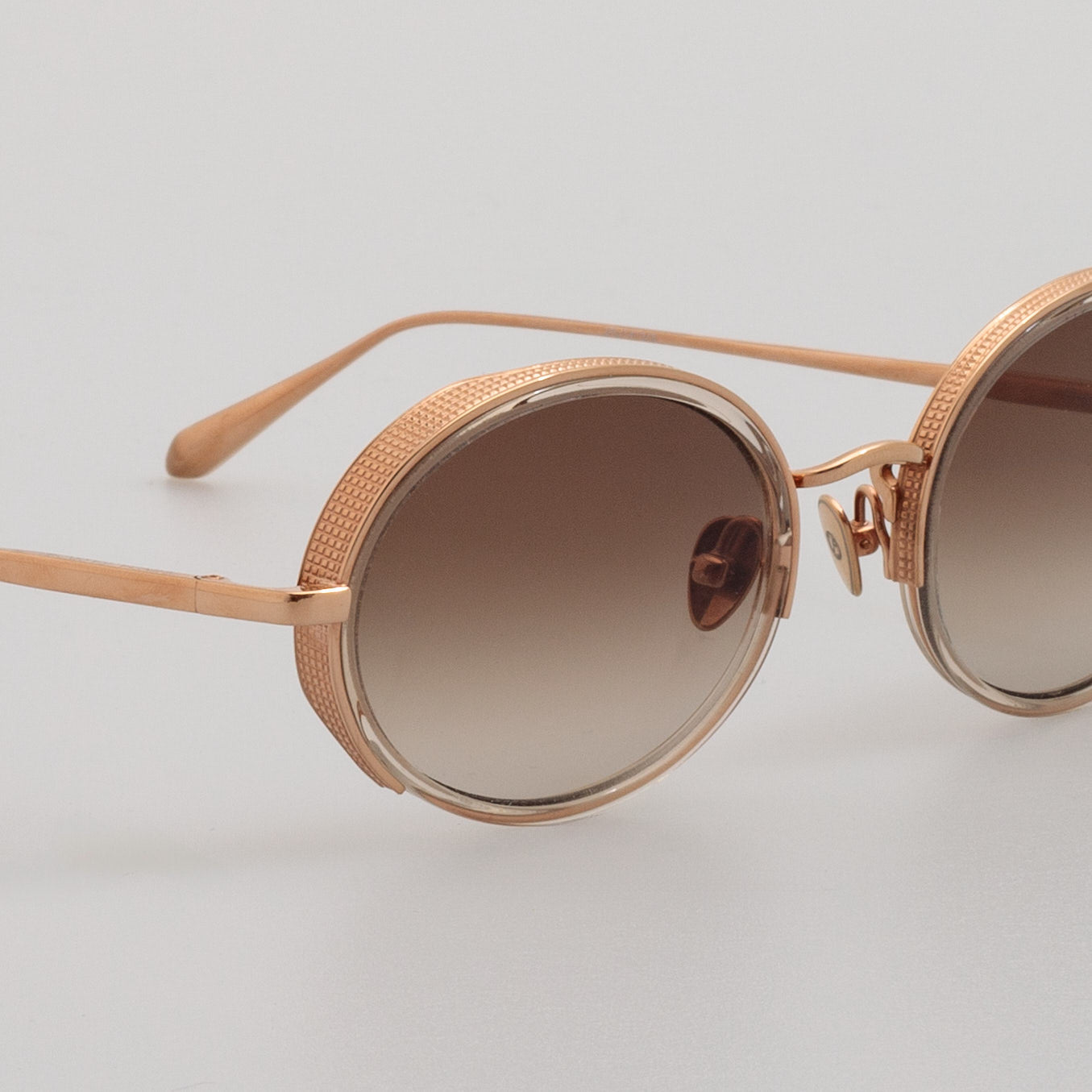 Finn Sunglasses in 18K Rose Gold and Brown