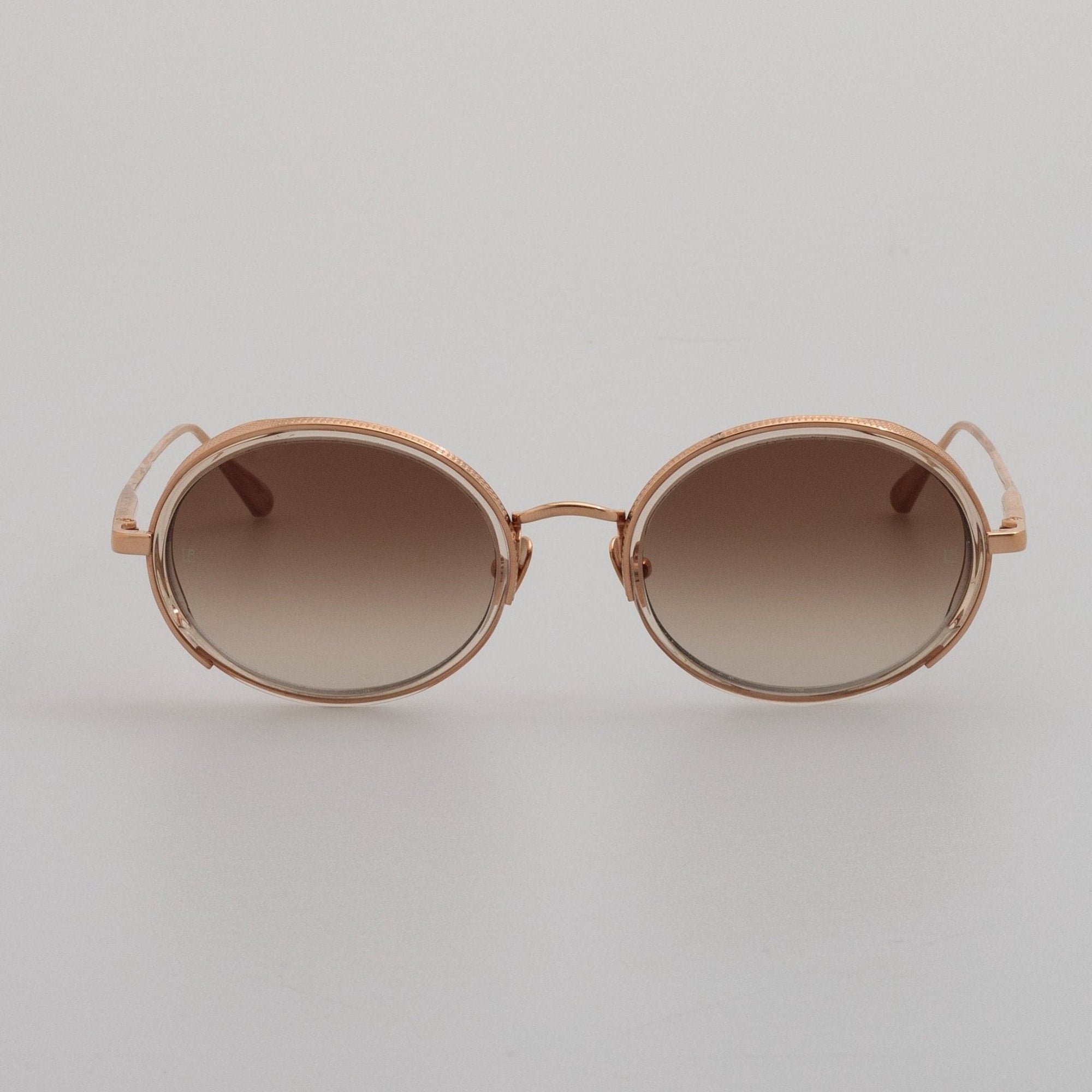 Finn Sunglasses in 18K Rose Gold and Brown