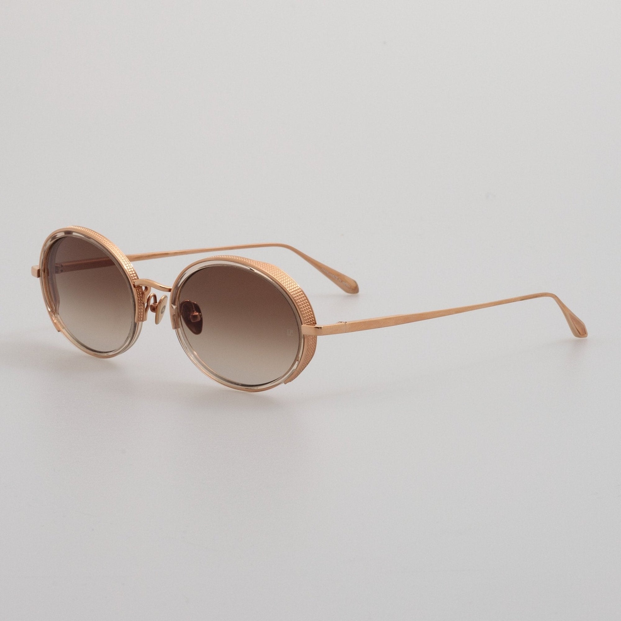 Finn Sunglasses in 18K Rose Gold and Brown