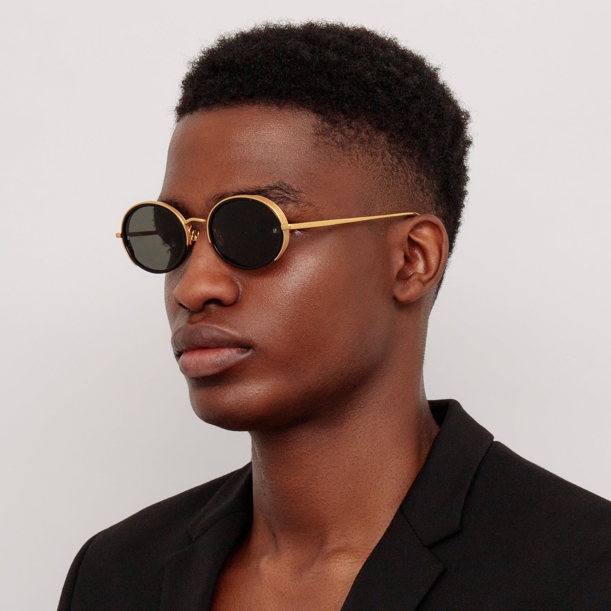 Finn Sunglasses in 22K Gold and Grey