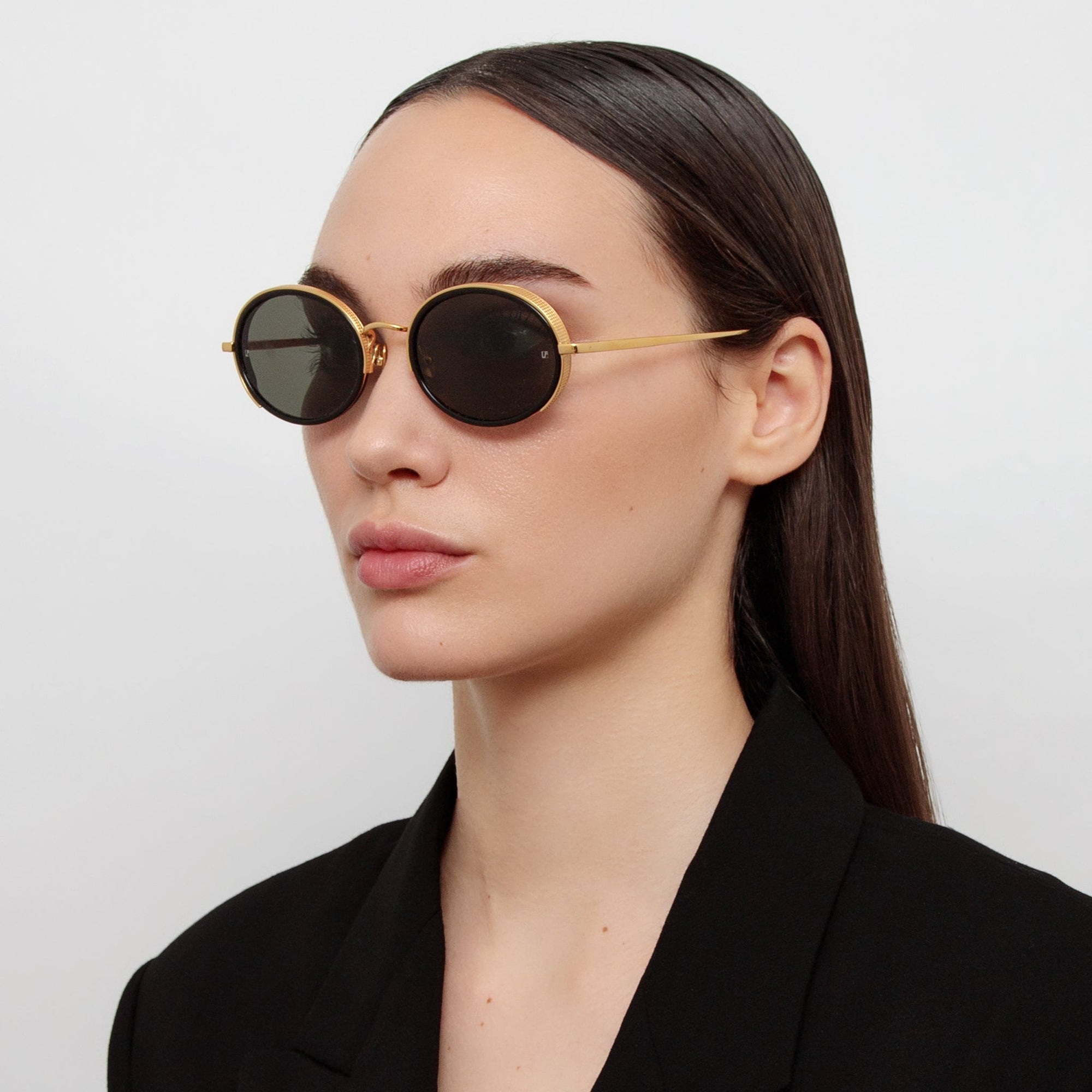 Finn Sunglasses in 22K Gold and Grey