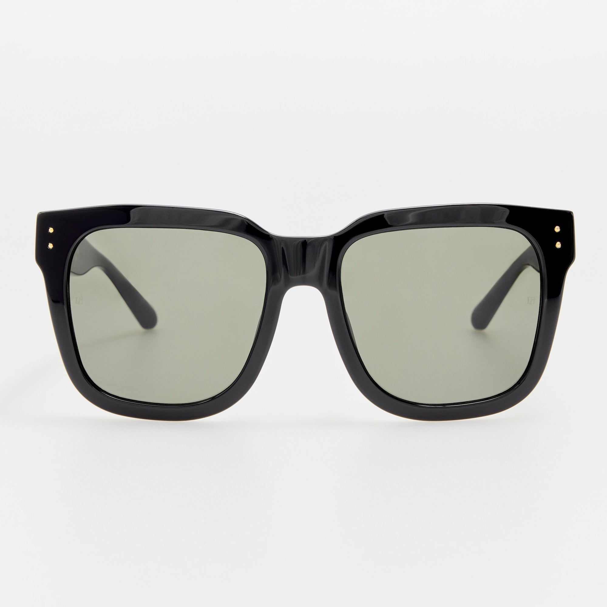 Freya Square Sunglasses in Black with Diamonds and 22K Gold