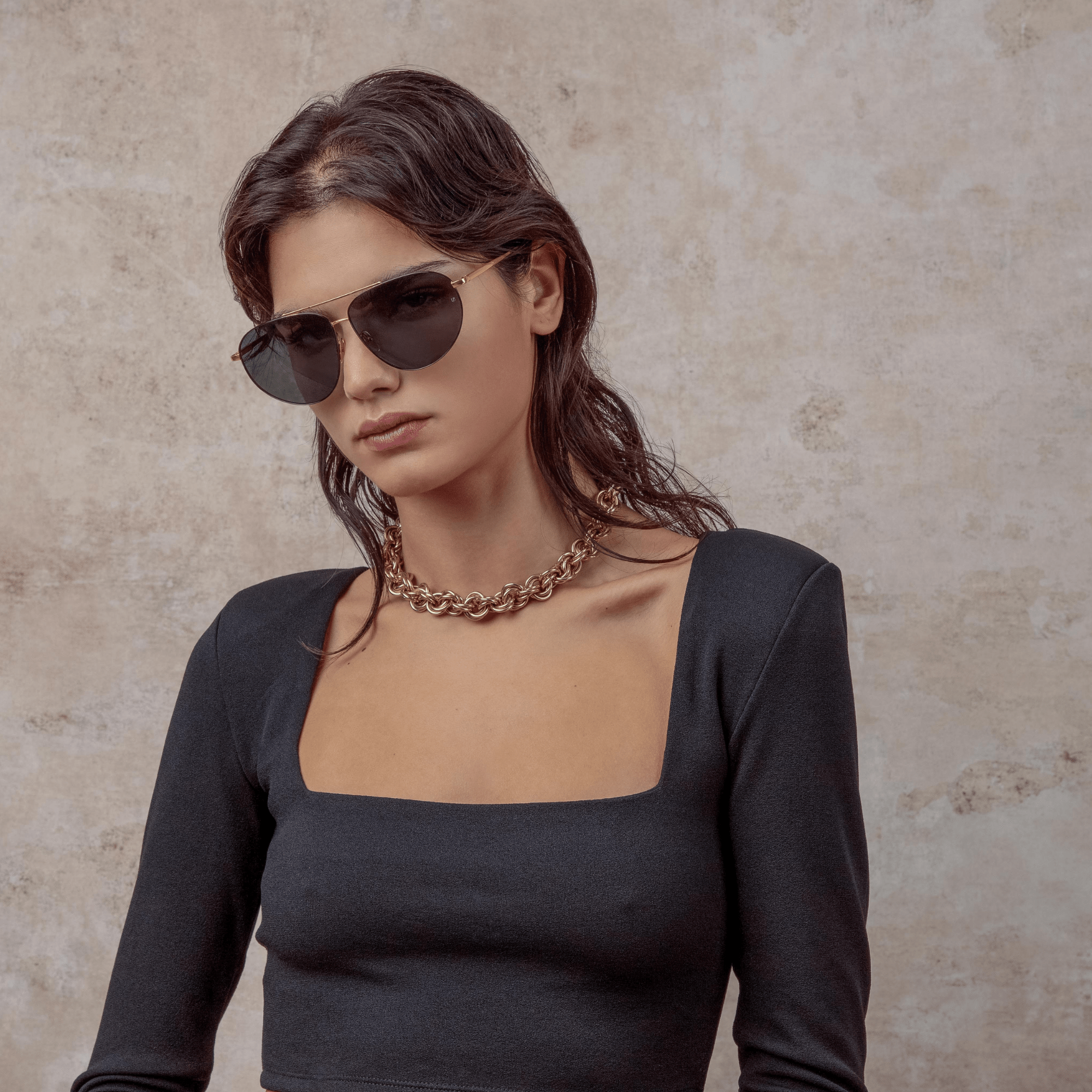 Gabriel Sunglasses in 22K Gold and Green