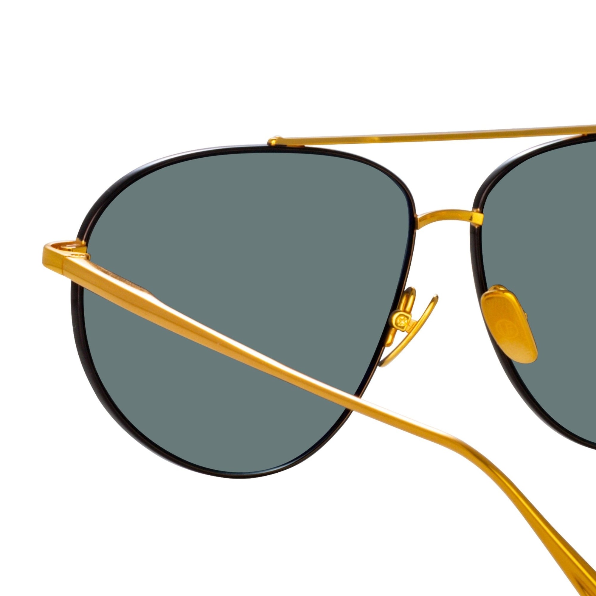 Gabriel Sunglasses in 22K Gold and Green