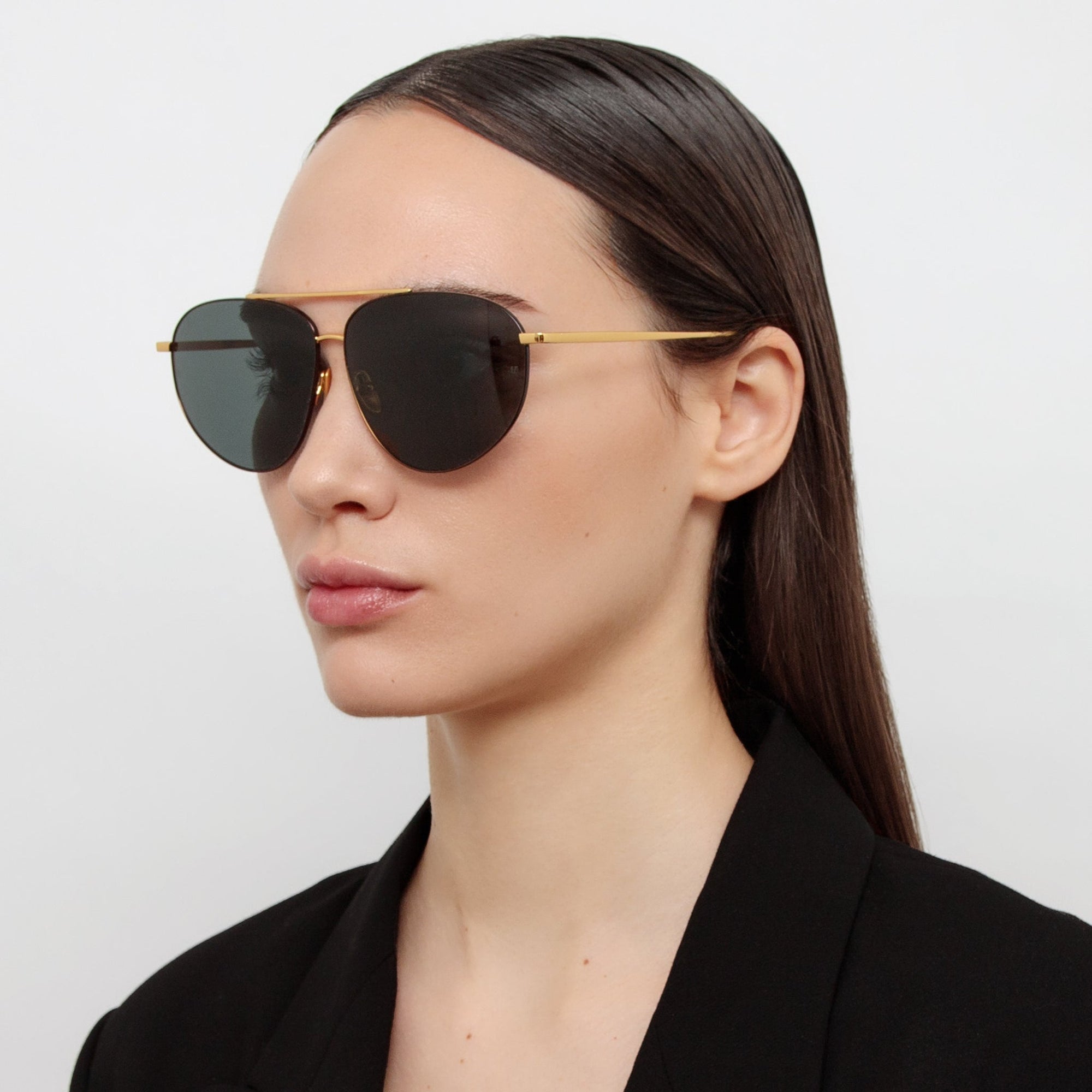 Gabriel Sunglasses in 22K Gold and Green