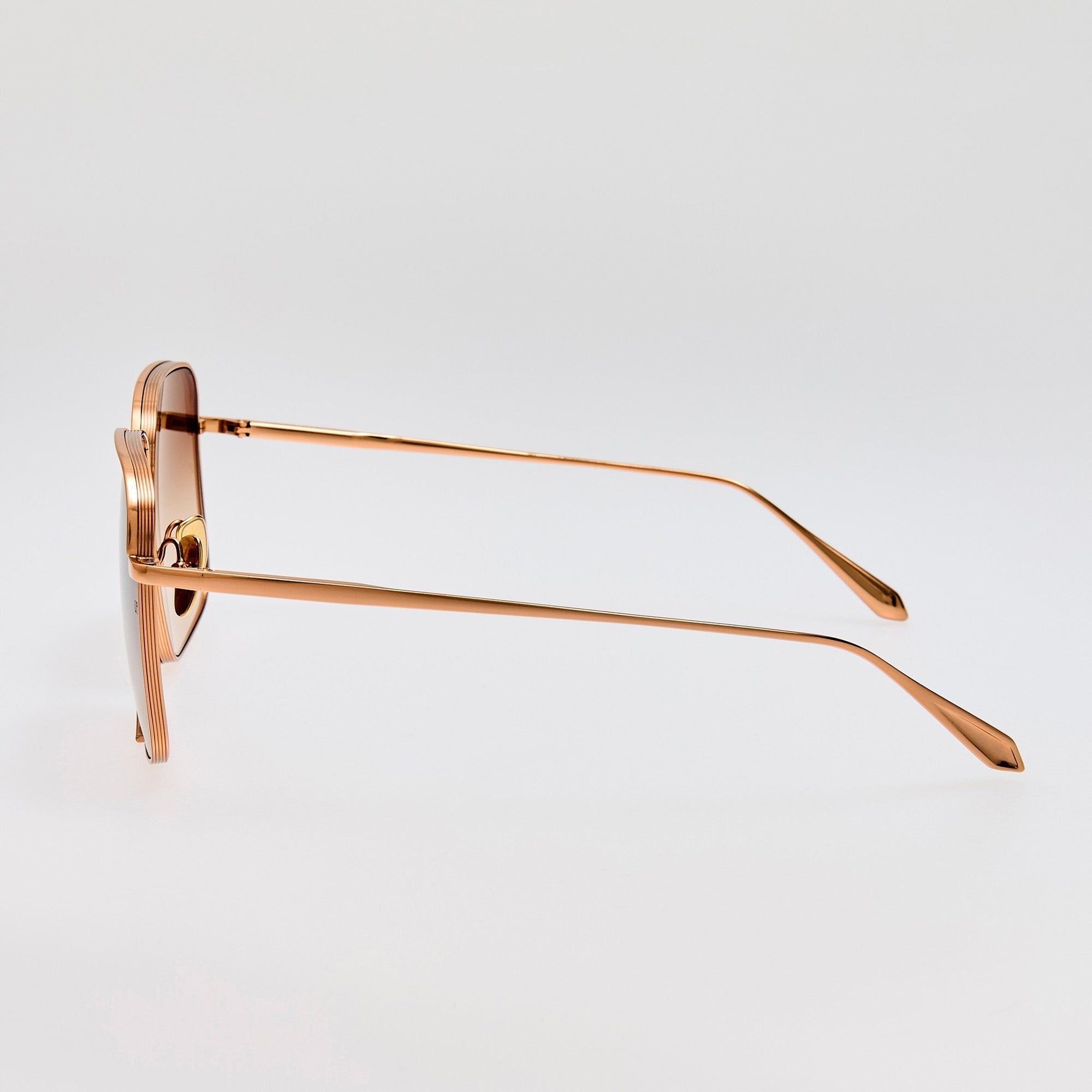 Genevieve Sunglasses in 18K Rose Gold and Mocha