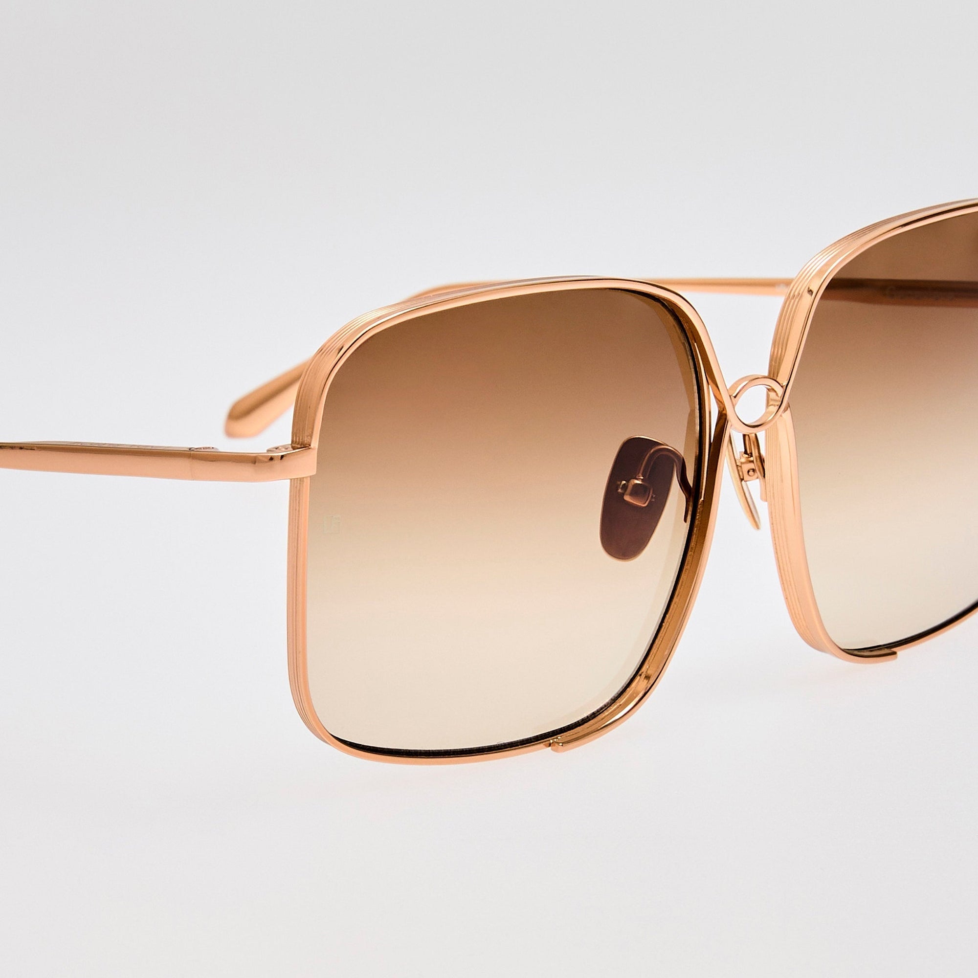 Genevieve Sunglasses in 18K Rose Gold and Mocha
