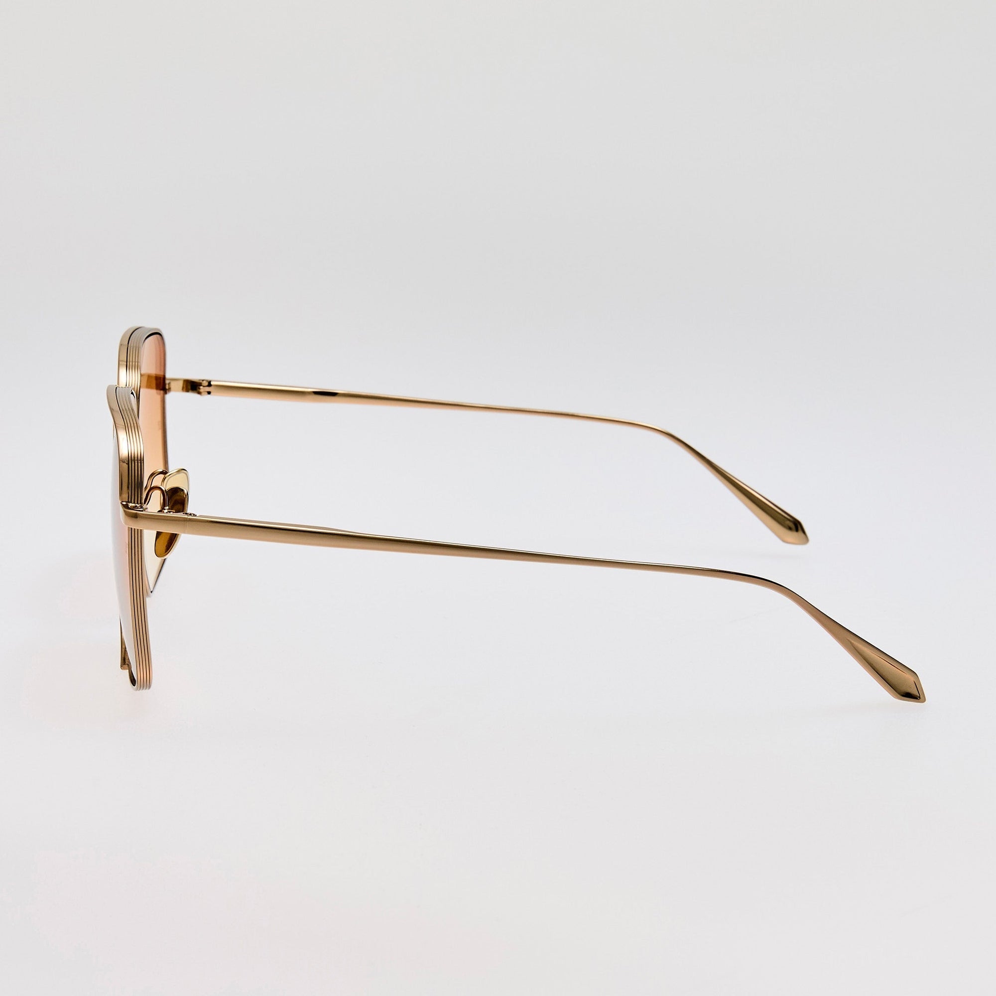 Genevieve Sunglasses in 22K Gold and Camel