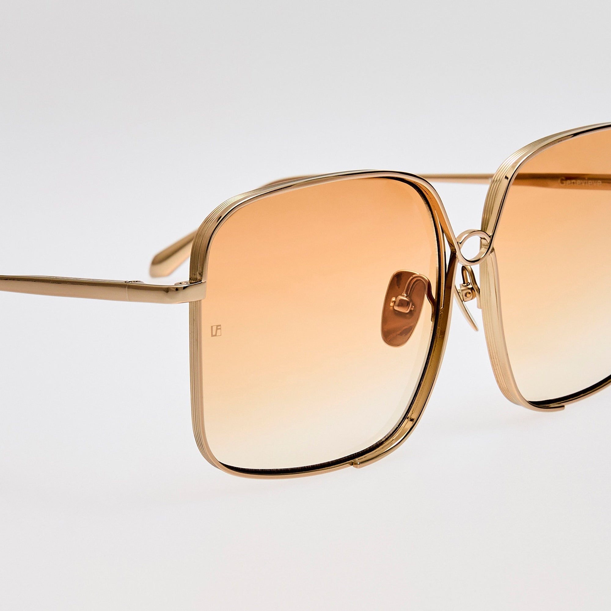 Genevieve Sunglasses in 22K Gold and Camel