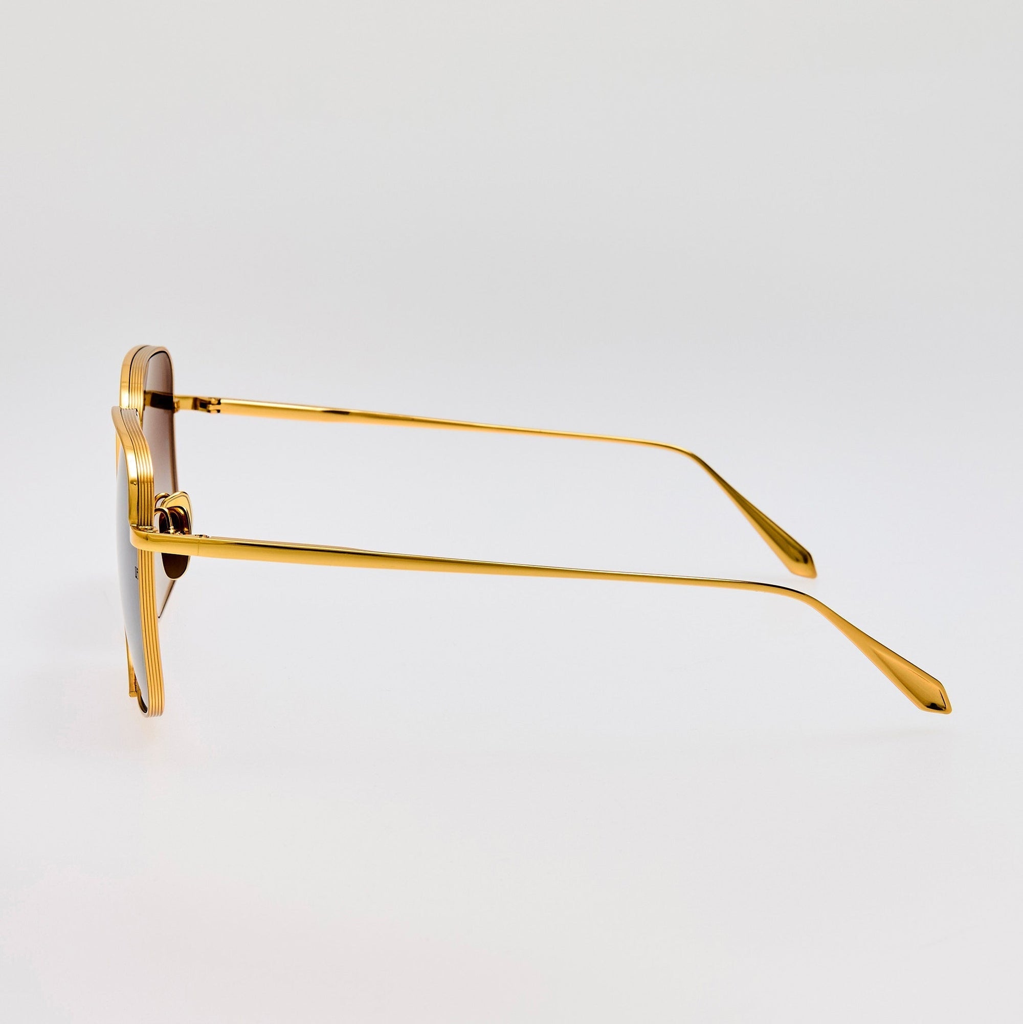 Genevieve Sunglasses in 22K Gold and Grey