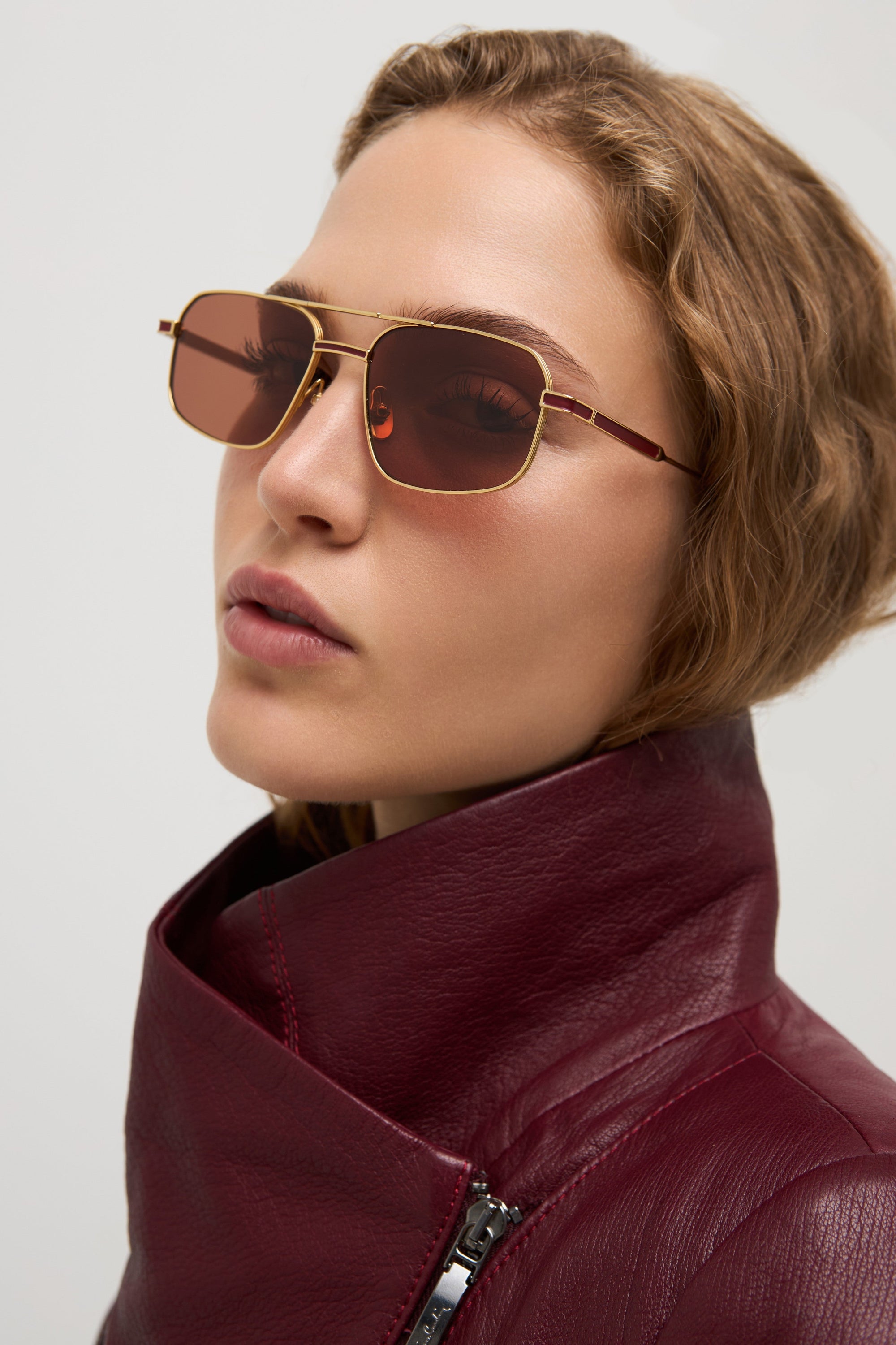 Goldie - Shiny Yellow Gold / Bordeaux