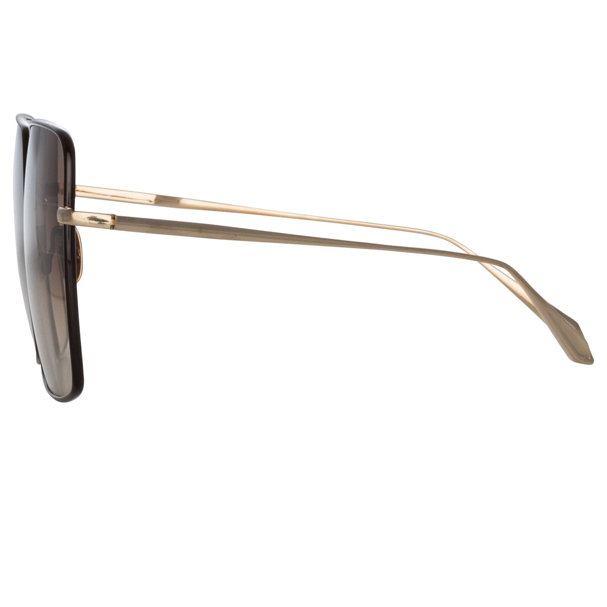 Hina Sunglasses in 22K Gold and Brown