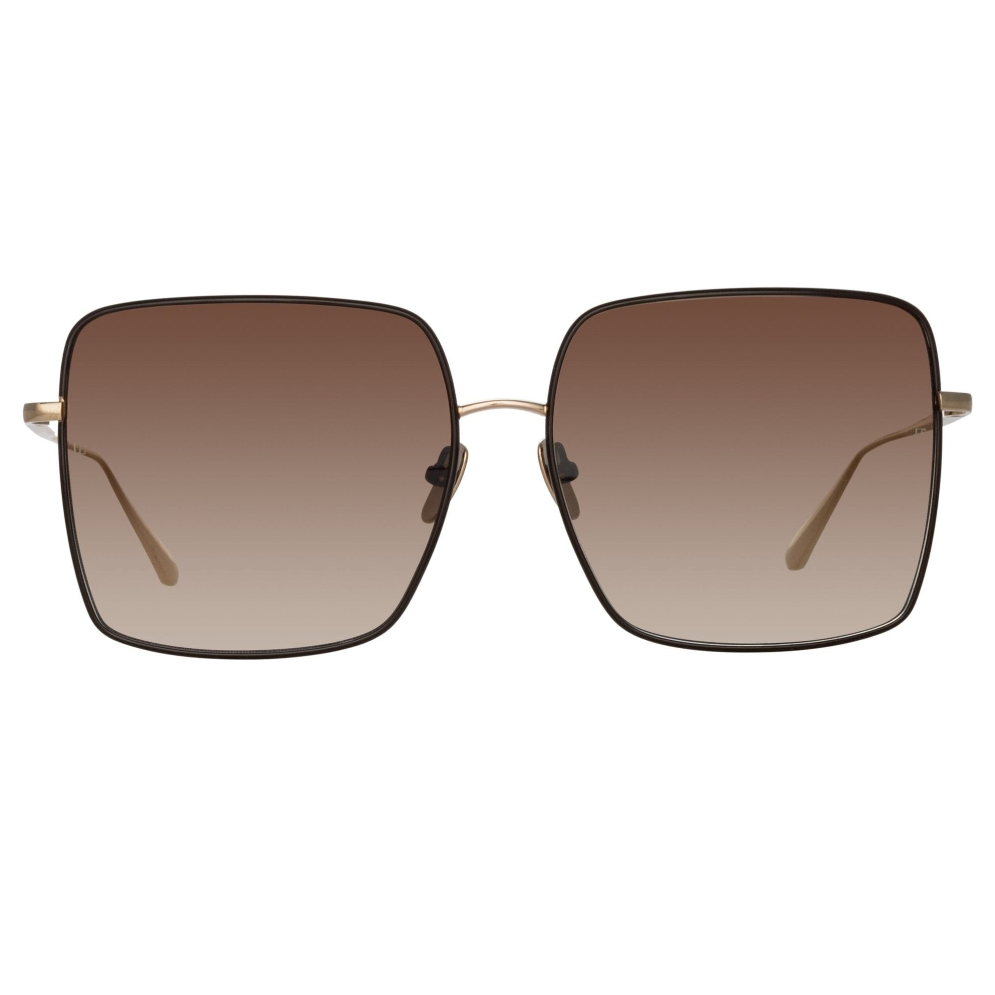 Hina Sunglasses in 22K Gold and Brown