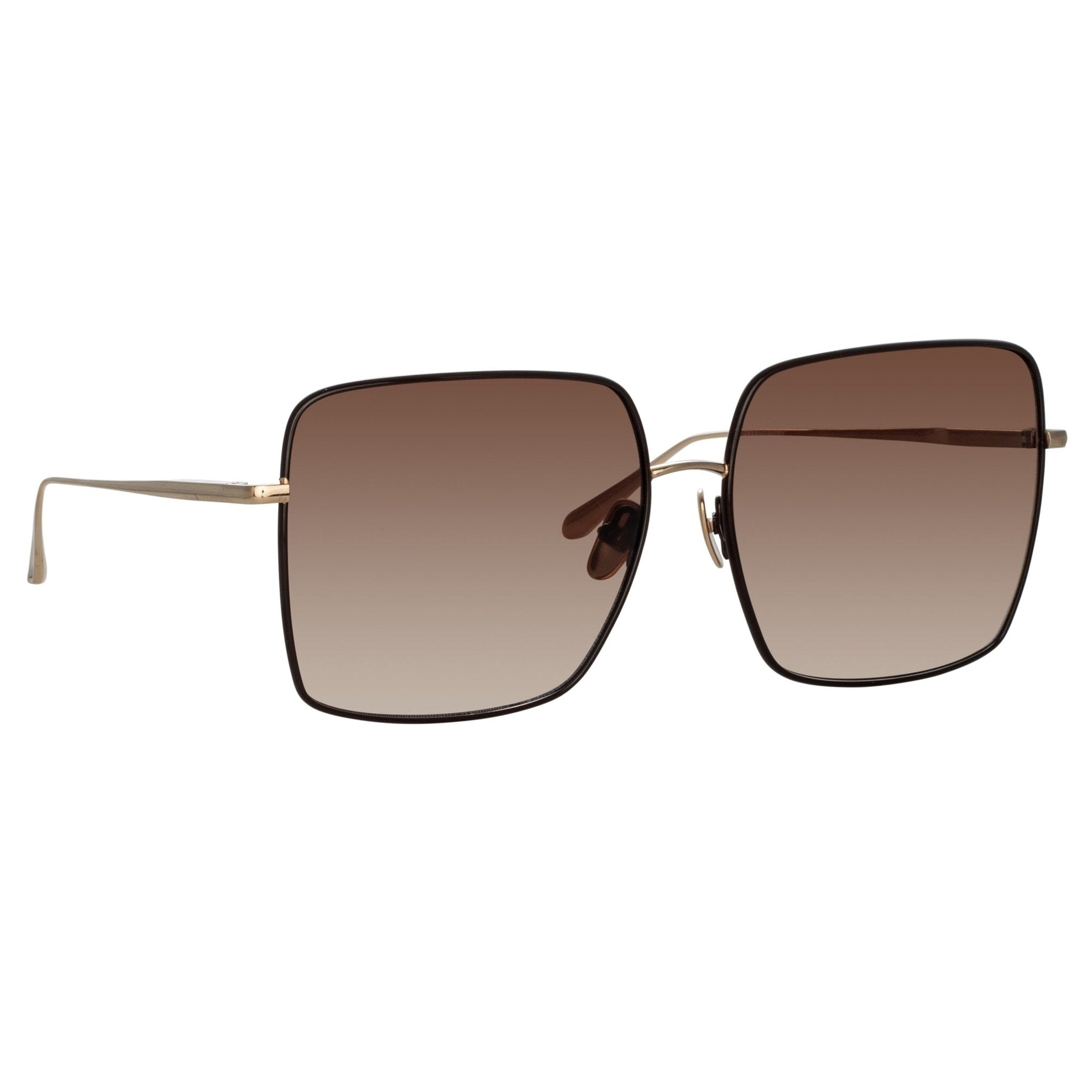 Hina Sunglasses in 22K Gold and Brown