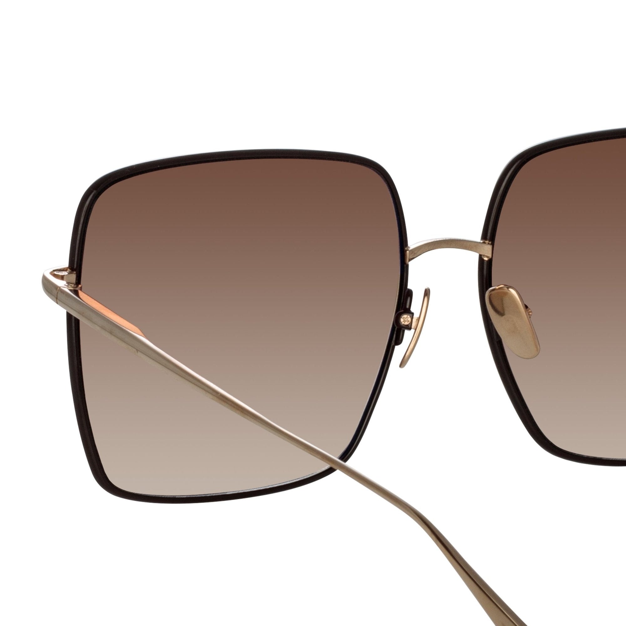 Hina Sunglasses in 22K Gold and Brown
