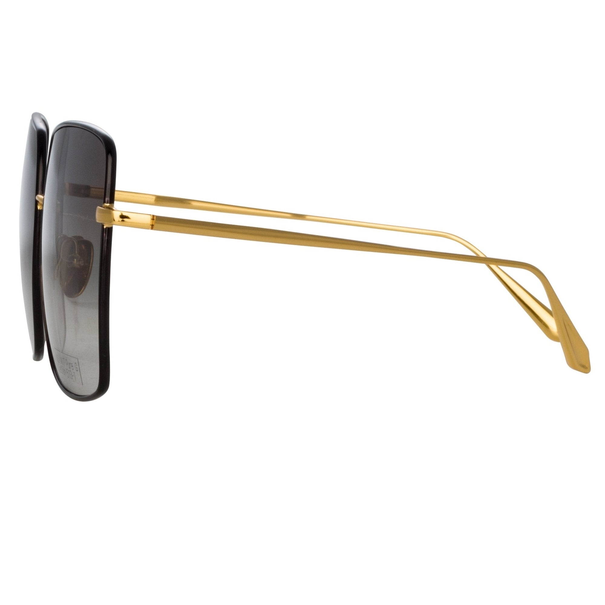 Hina Sunglasses in 22K Gold and Grey