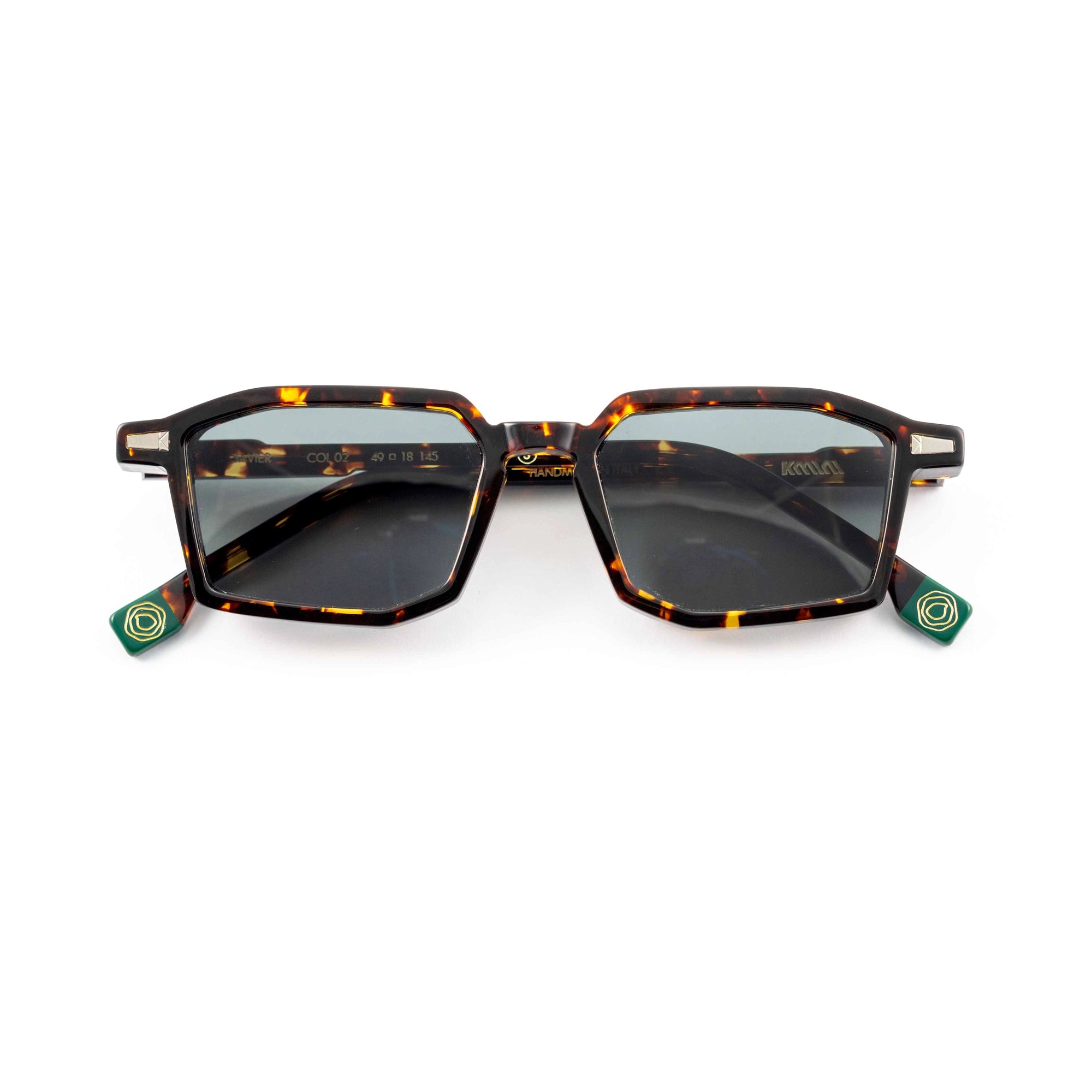 Kyme Eyewear Javier: rectangular sunglasses. Color Green, Material Acetate cellulose, Size Medium