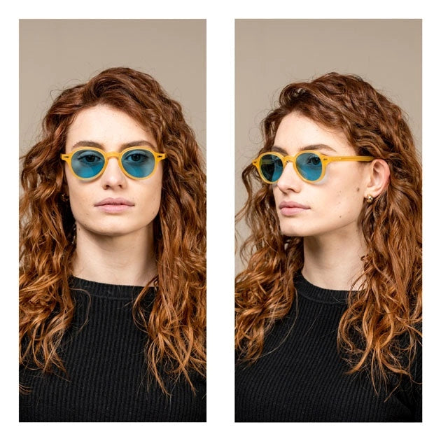 Kyme Eyewear Ezio: aviator vintage sunglasses. Color Black, Material Acetate cellulose, Size Small