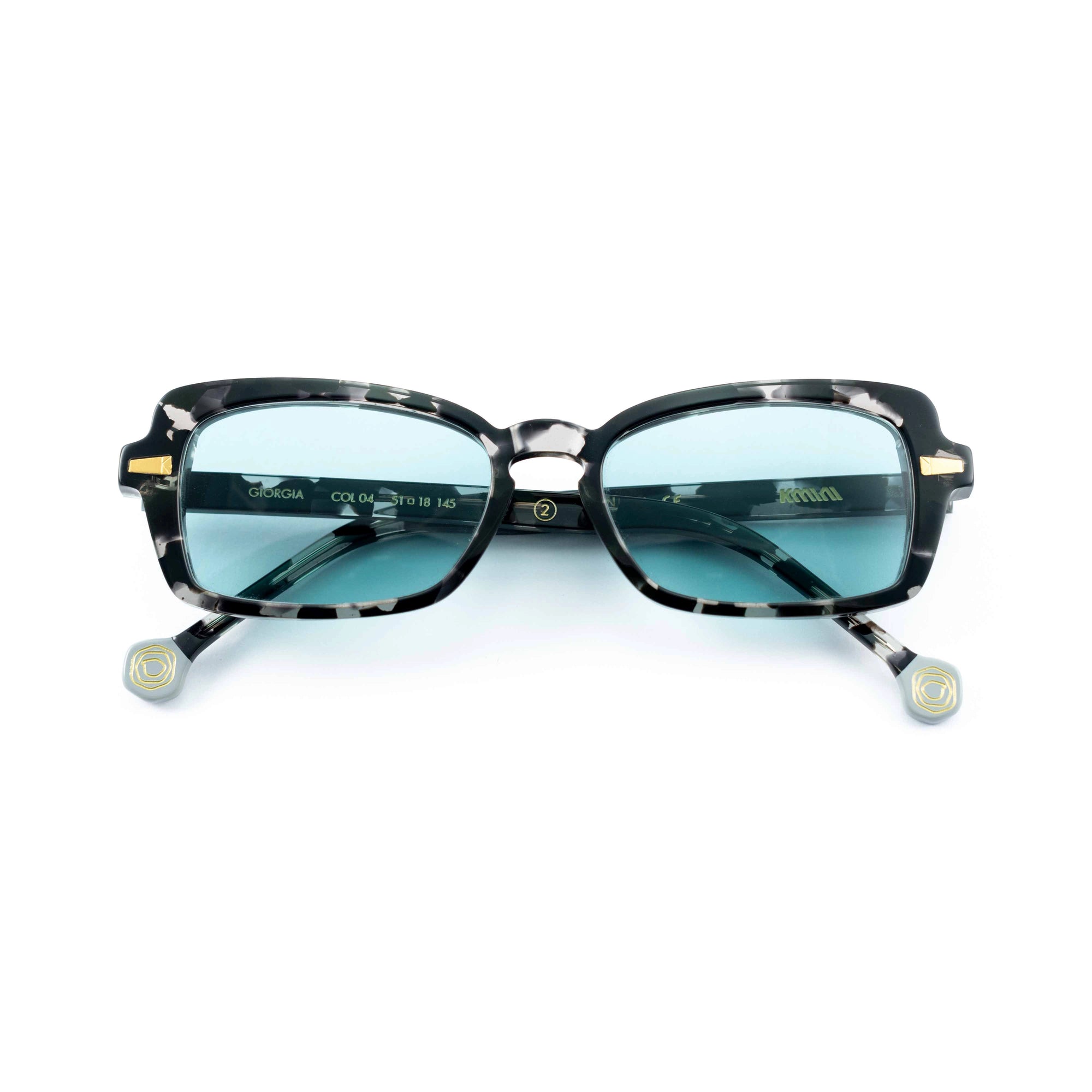 Kyme Eyewear GIORGIA4: cat-eye vintage sunglasses. Color Camouflage black, Material Acetate cellulose, Size Medium