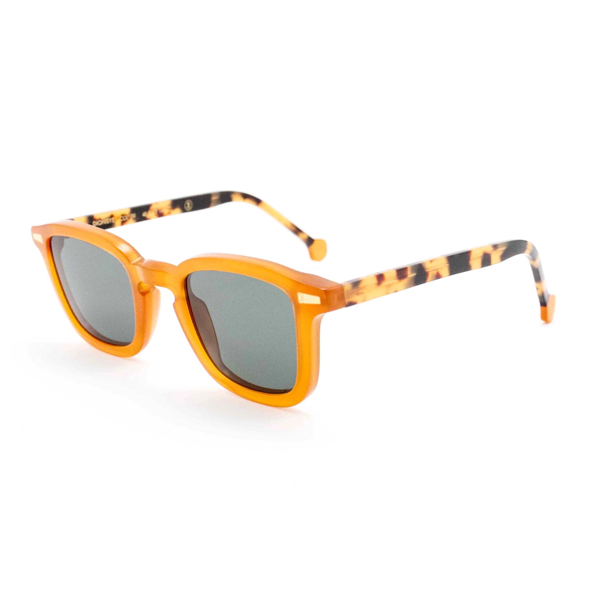 Kyme Eyewear Dionysis: squared vintage sunglasses. Color Camouflage blue, Material Acetate cellulose, Size Medium