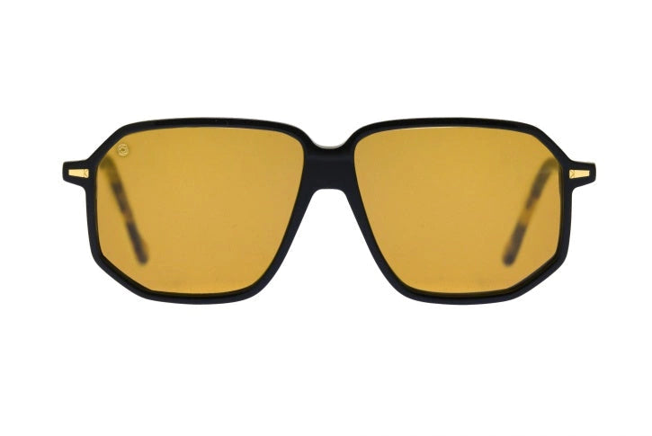 Kyme Eyewear Sebastien: oversized ultralite acetate aviator sunglasses. Color Black, Material Acetate cellulose, Size XL