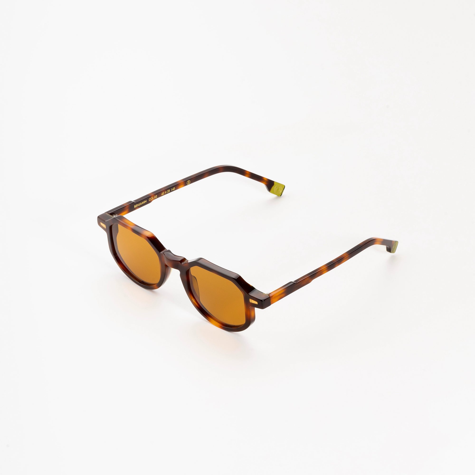 Kyme Eyewear Kymini Benjamin Sunglasses. Color Tobacco, Material Acetate cellulose, Size Medium