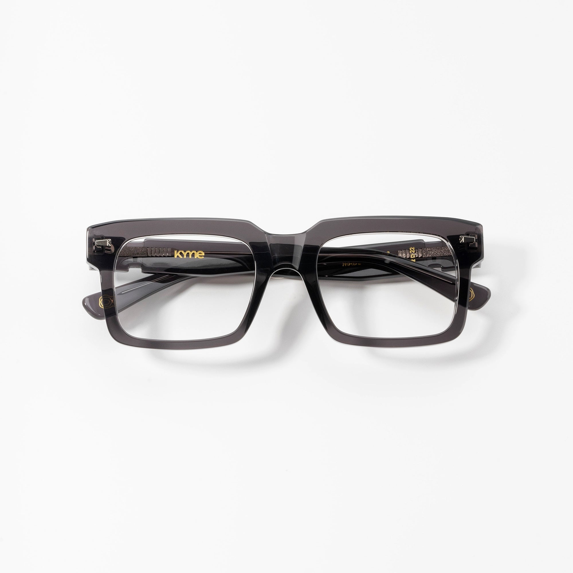 Kyme Eyewear Kyme Etienne Grey Sunglasses - Bold Handmade Italian Eyewear. Color Grey, Size Medium