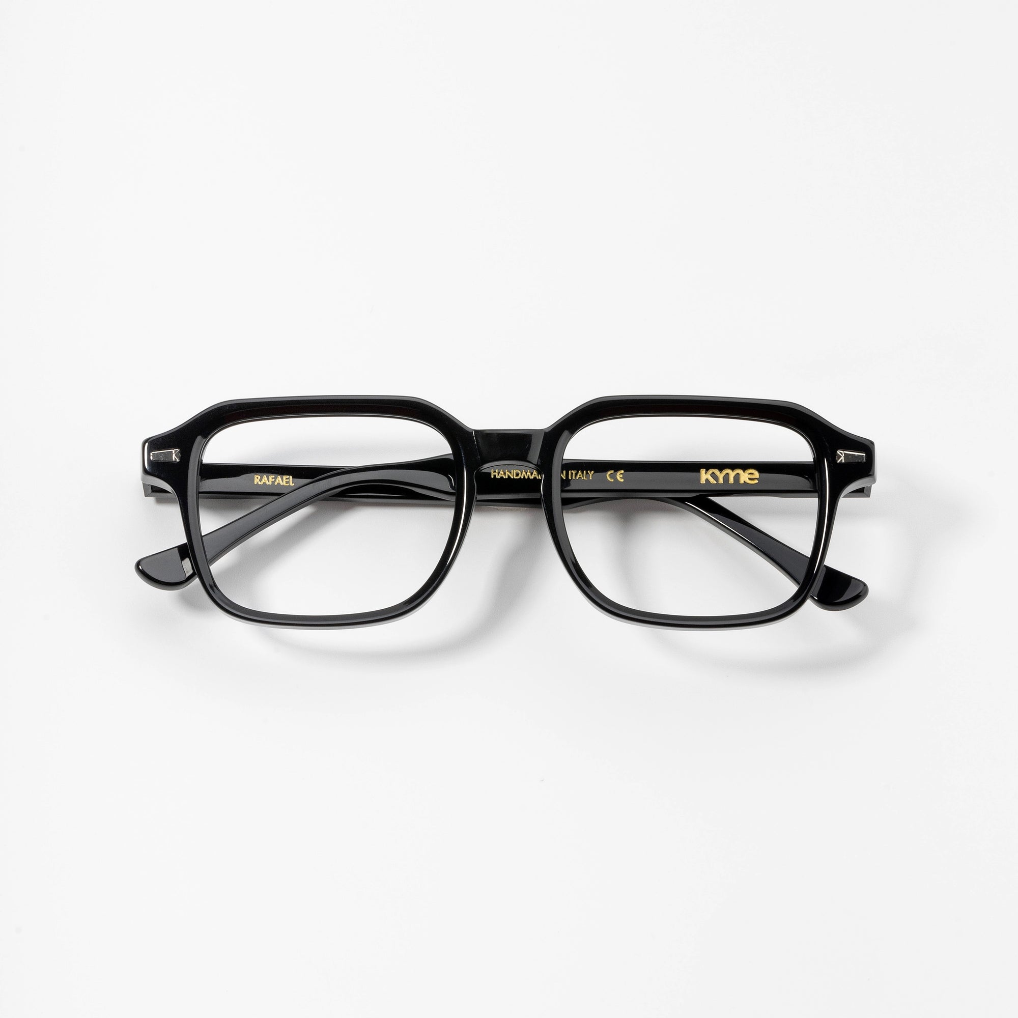 Kyme Eyewear Kyme Rafael Black Sunglasses - Handmade Italian Eyewear for Classic Style. Color Black, Size Medium