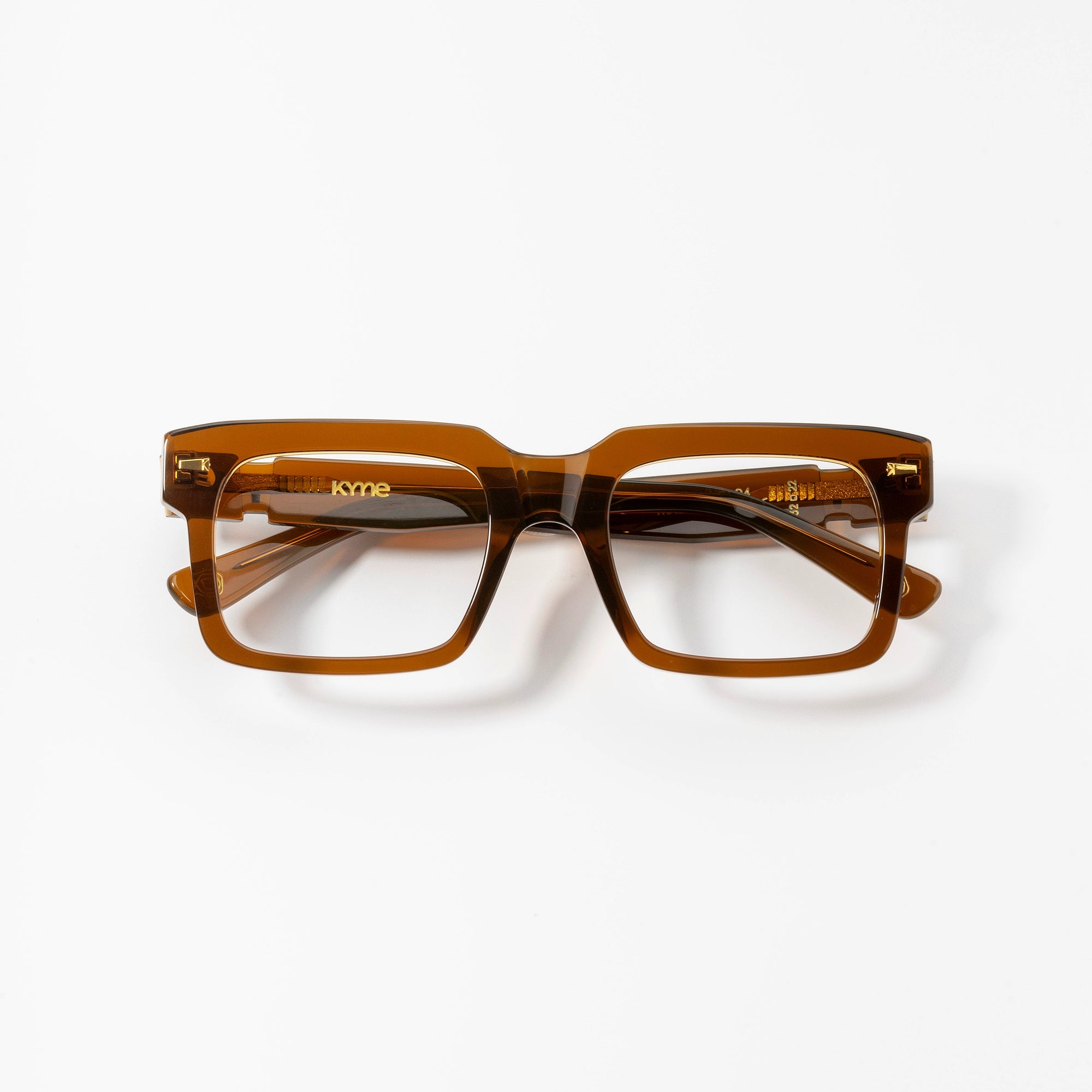 Kyme Eyewear Kyme Etienne Browne Sunglasses - Bold Handmade Italian Eyewear. Color Browne, Size Medium