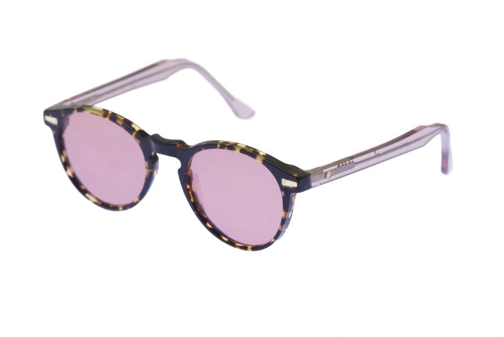 Kyme Eyewear Miki: original pantos vintage sunglasses. Bicolor black/camou black, Material Acetate ellulose