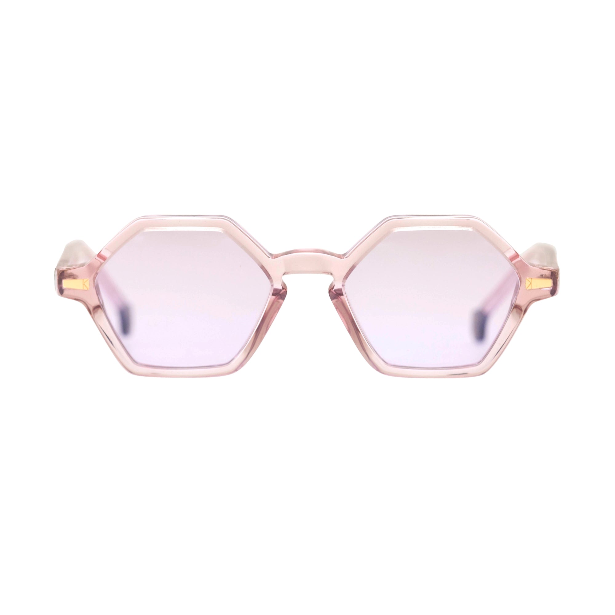 Kyme Eyewear COLE2: hexagonal vintage sunglasses. Color Tobacco, Material Acetate cellulose, Size Small