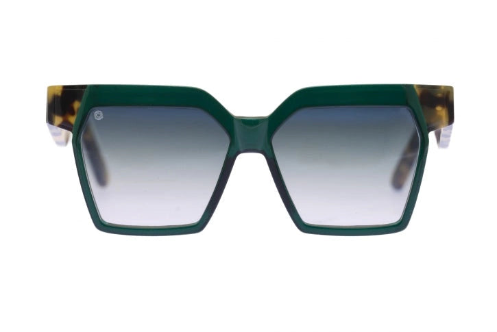 Kyme Eyewear Clio: oversize squared sunglasses. Color Dark tortoise/Amber, Material Acetate cellulose, Size Large