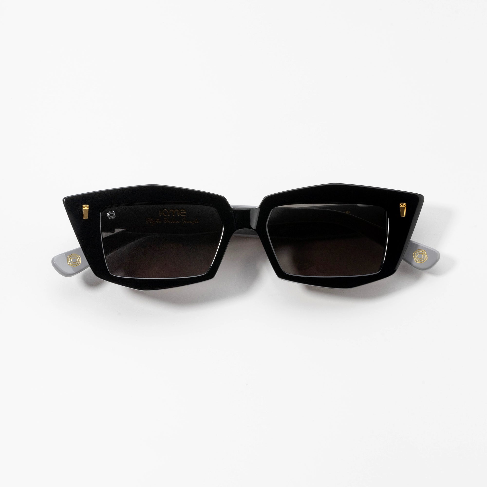 Kyme Eyewear Kyme Nova Black Sunglasses - Bold Handmade Italian Fashion Eyewear. Color Black, Size Medium