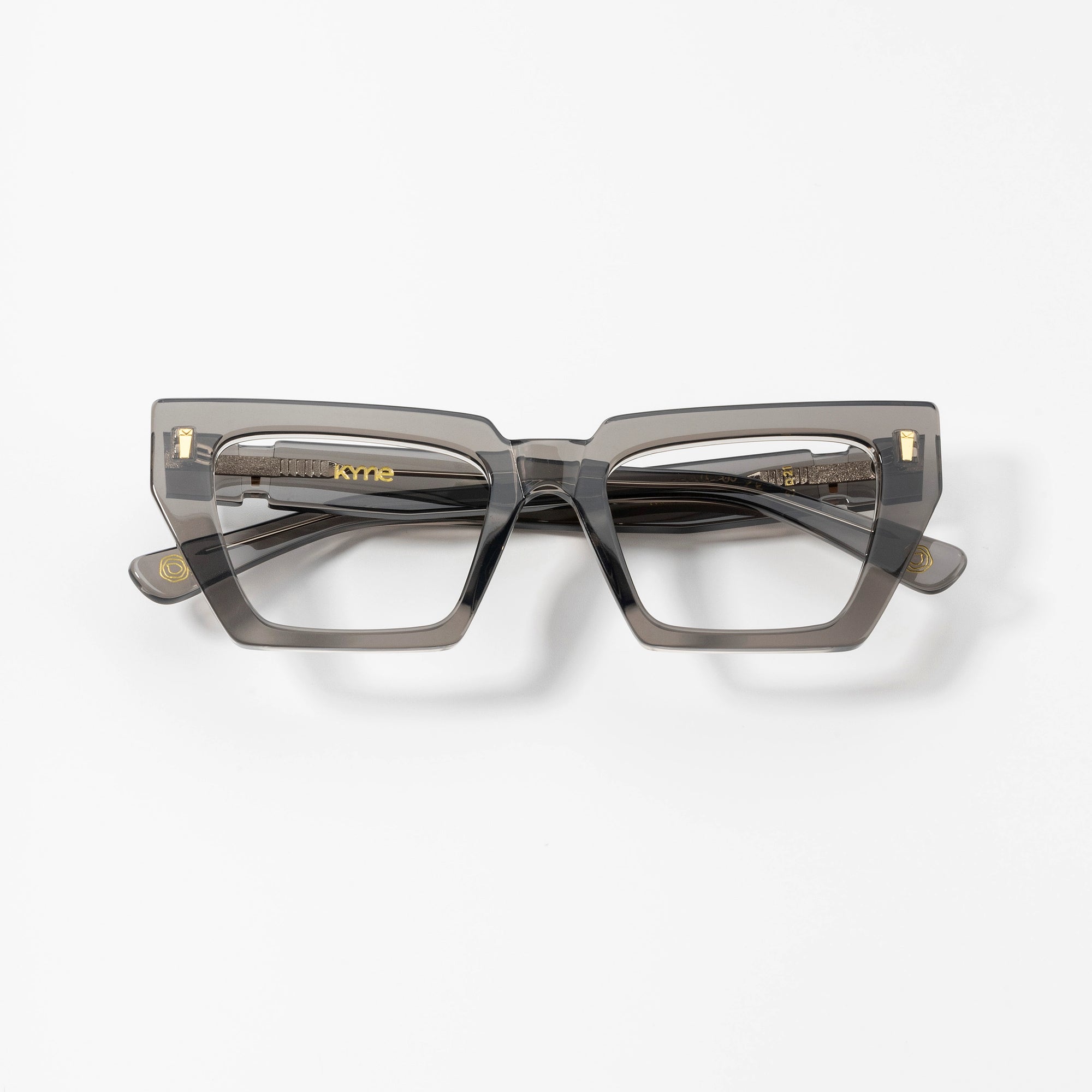 Kyme Eyewear Kyme Sienna Light Grey Sunglasses - Bold Handmade Italian Eyewear. Color Light Grey, Size Medium