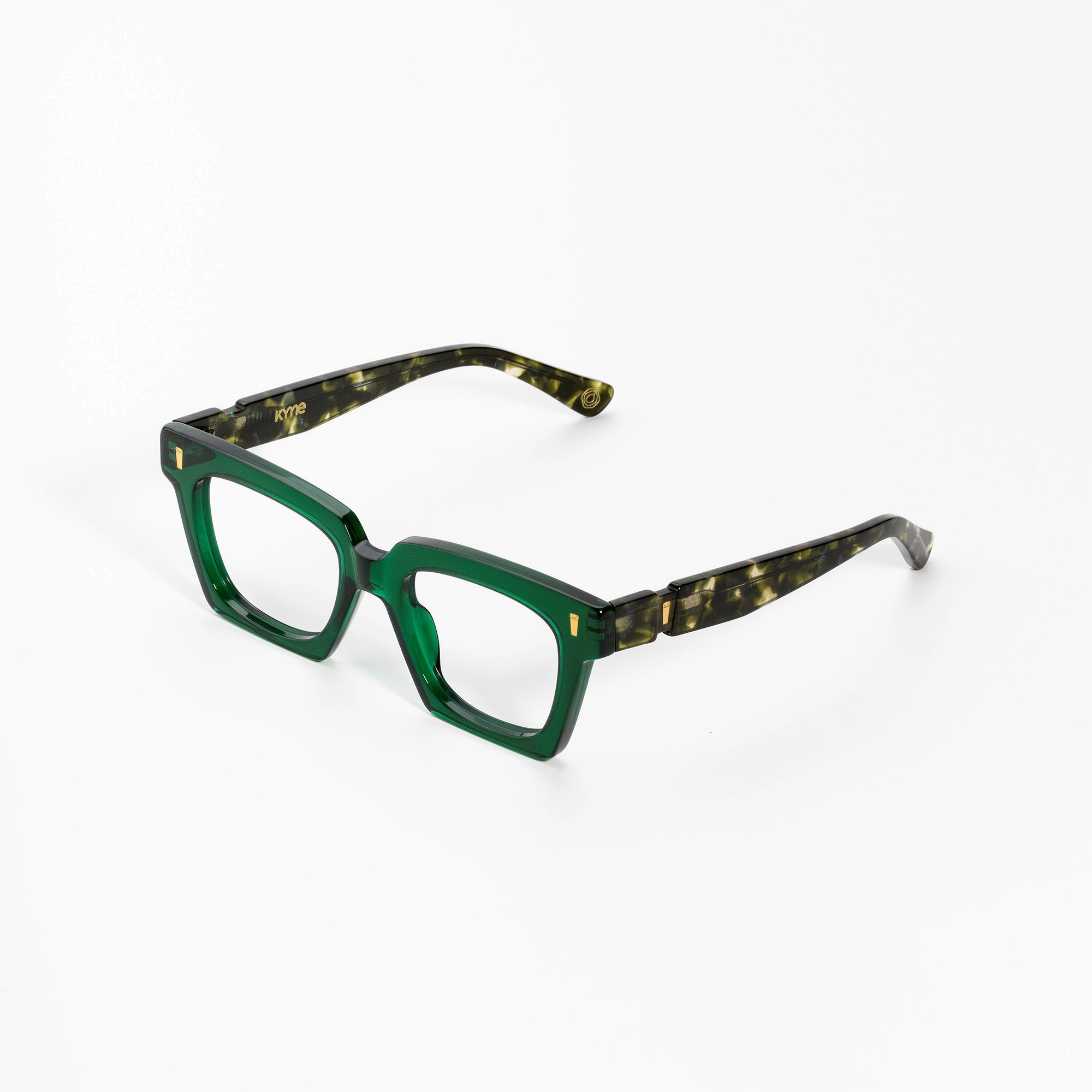 Kyme Eyewear Kyme Yasmine Green Tortoise Sunglasses - Handmade Premium Italian Eyewear. Color Green/Tortoise, Size Medium