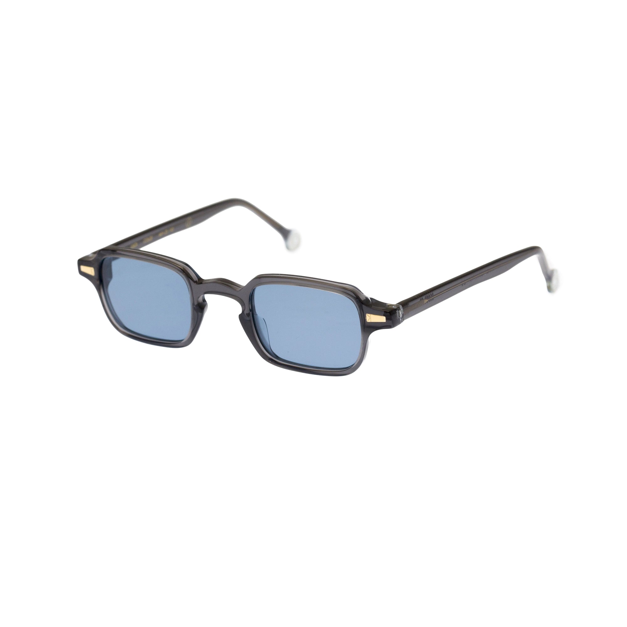 Kyme Eyewear Luigi: rectangular vintage sunglasses. Color Dark avana/turquoise, Material Medium, Size Acetate cellulose