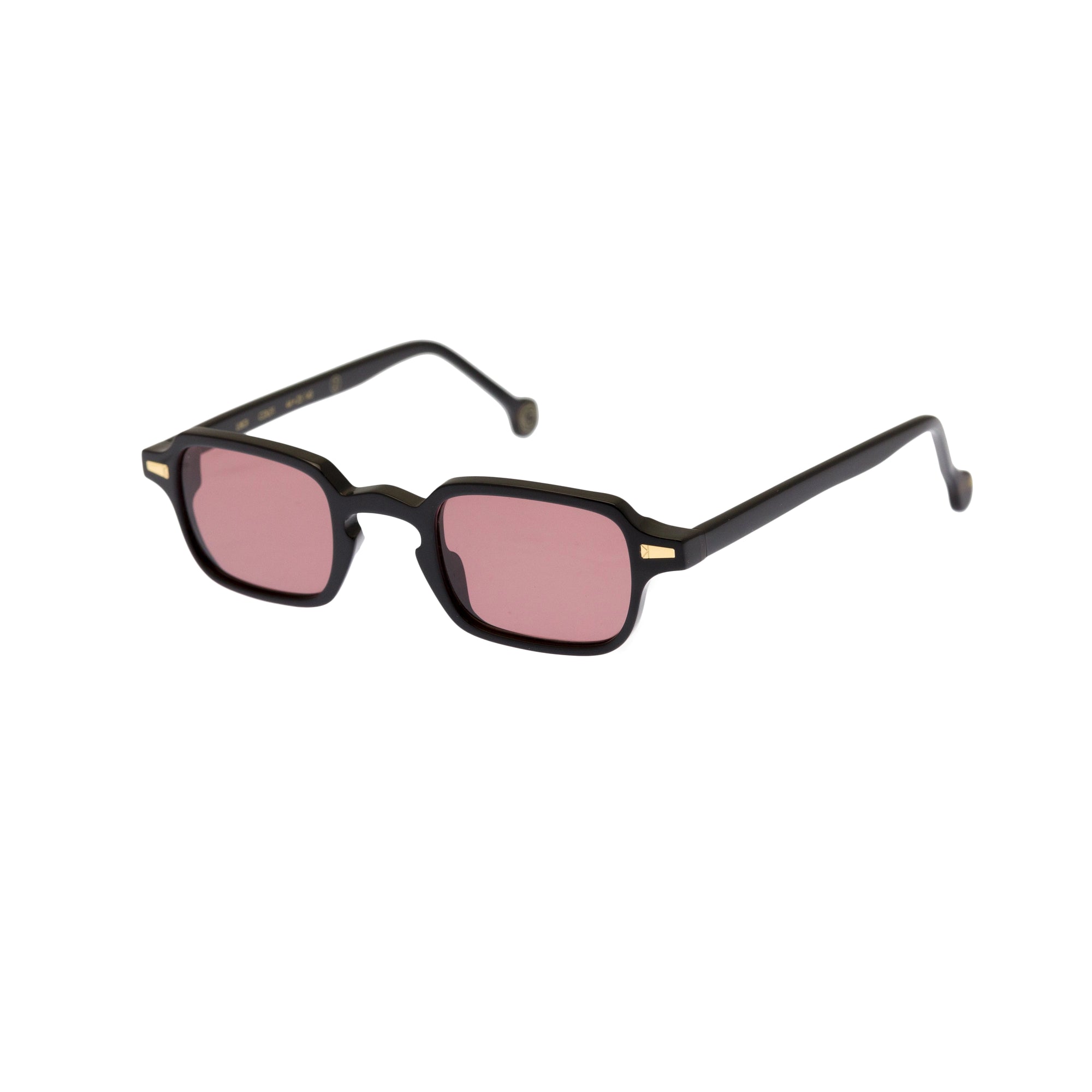 Kyme Eyewear Luigi: rectangular vintage sunglasses. Color Dark avana/turquoise, Material Medium, Size Acetate cellulose