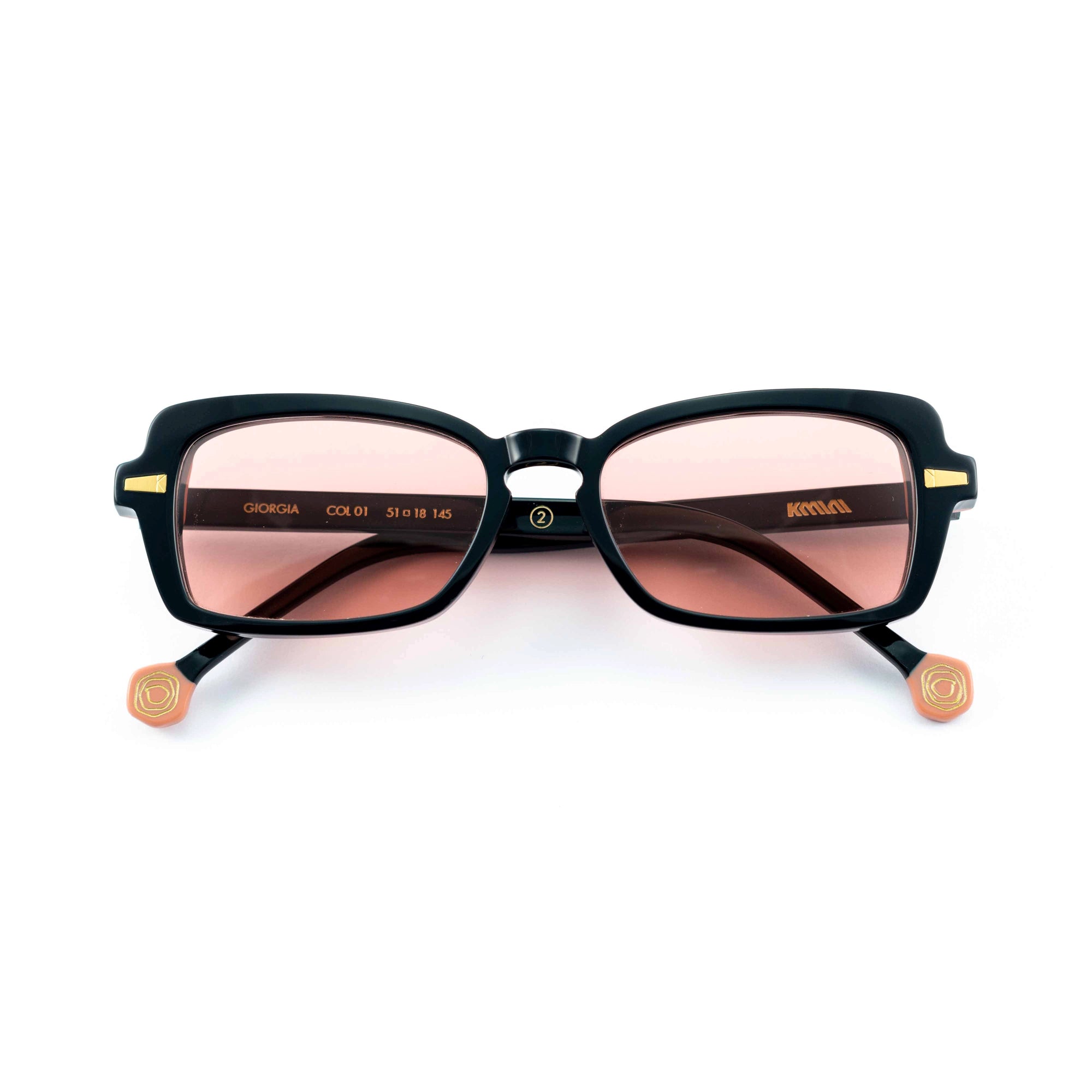 Kyme Eyewear GIORGIA4: cat-eye vintage sunglasses. Color Camouflage black, Material Acetate cellulose, Size Medium