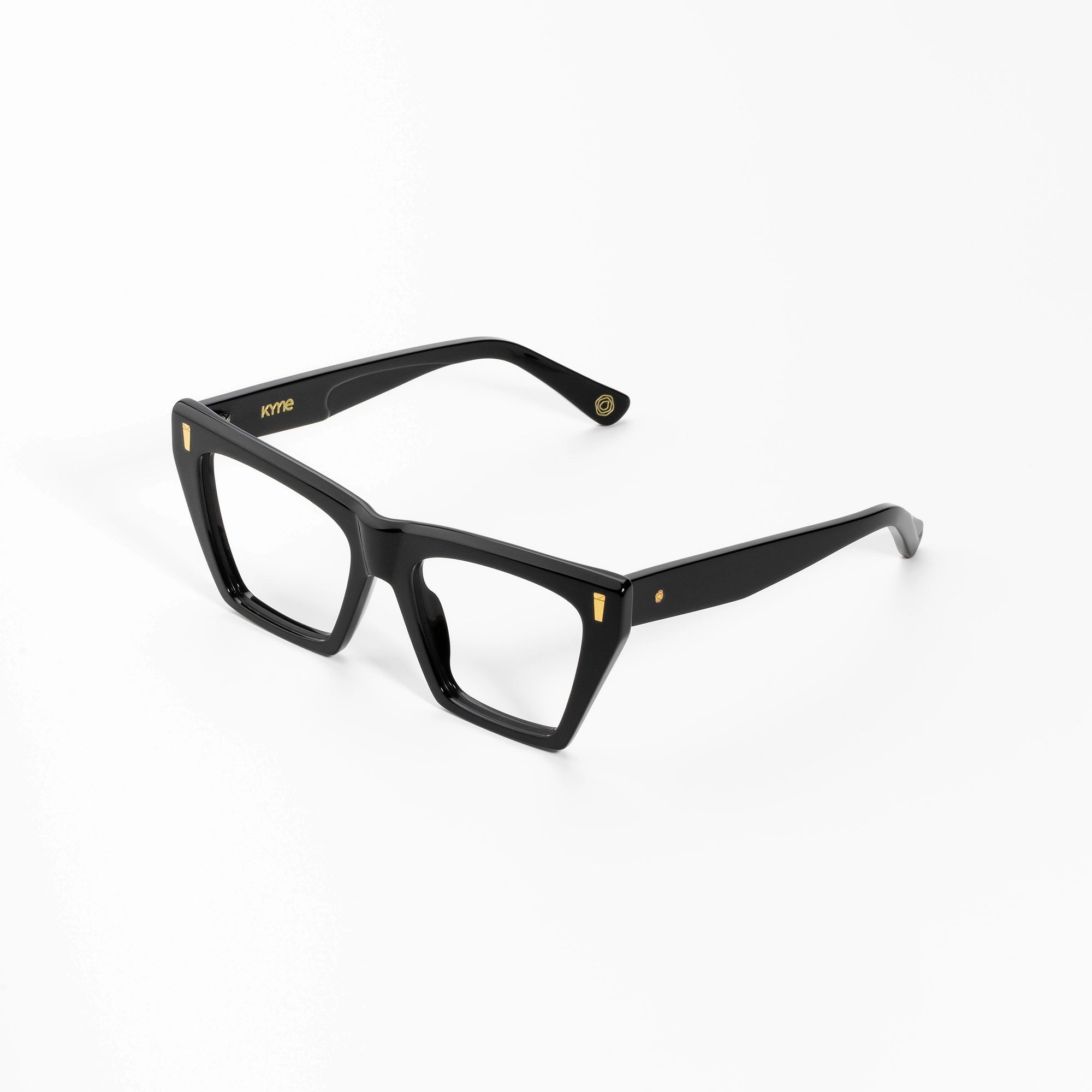 Kyme Eyewear Kyme Zara Black Sunglasses - Premium Handmade Italian Eyewear. Color Black, Size Medium