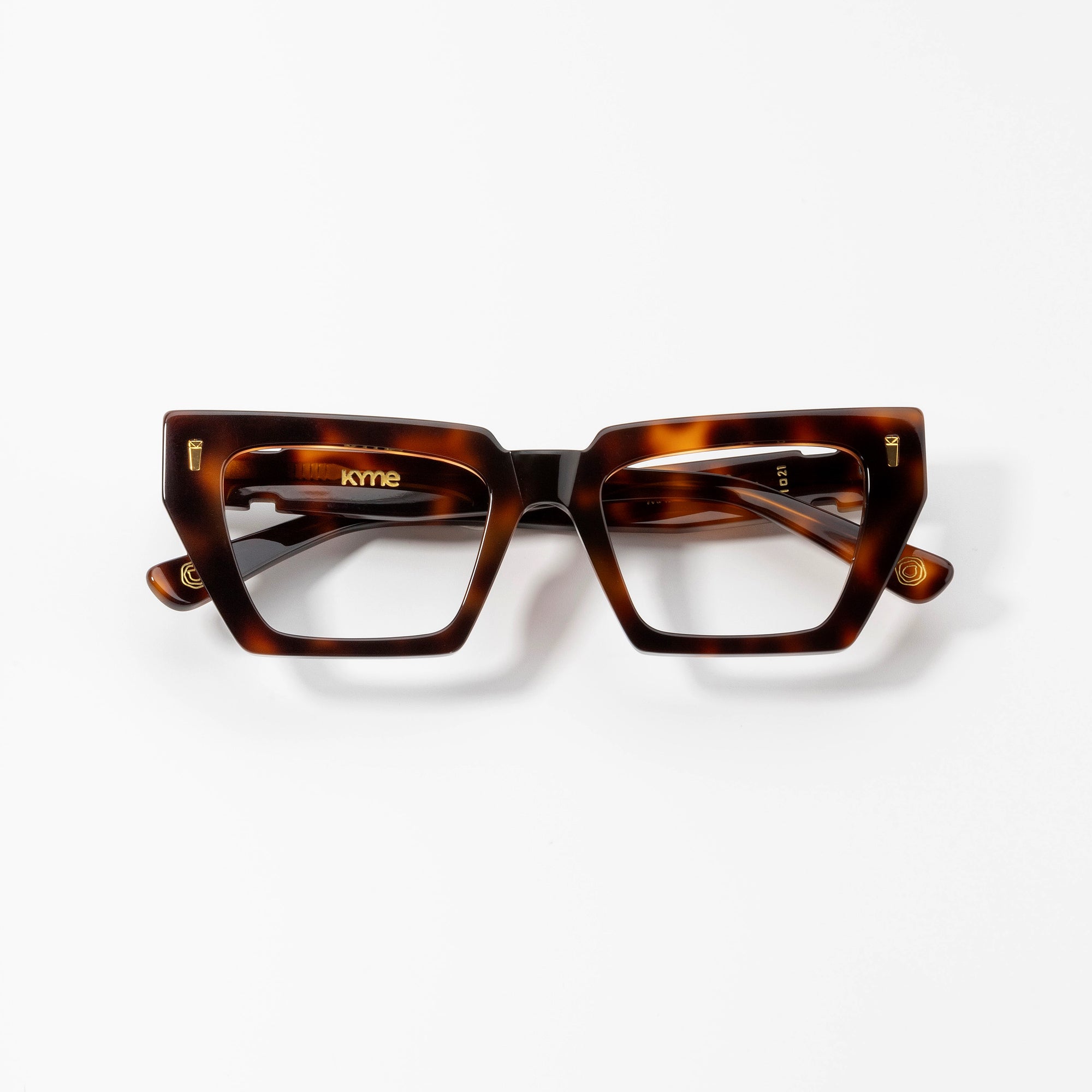 Kyme Eyewear Kyme Sienna Dark Avana Sunglasses - Bold Handmade Italian Eyewear. Color Dark Avana, Size Medium