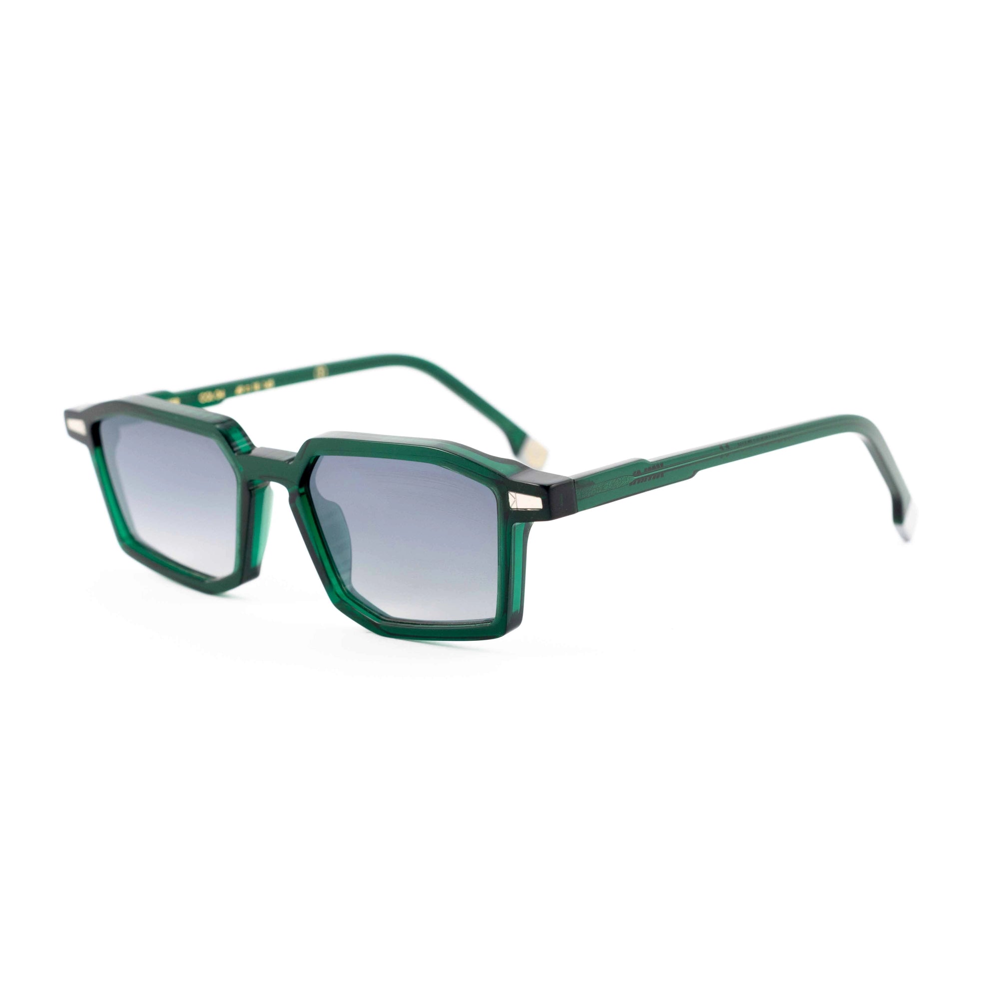 Kyme Eyewear Javier: rectangular sunglasses. Color Green, Material Acetate cellulose, Size Medium