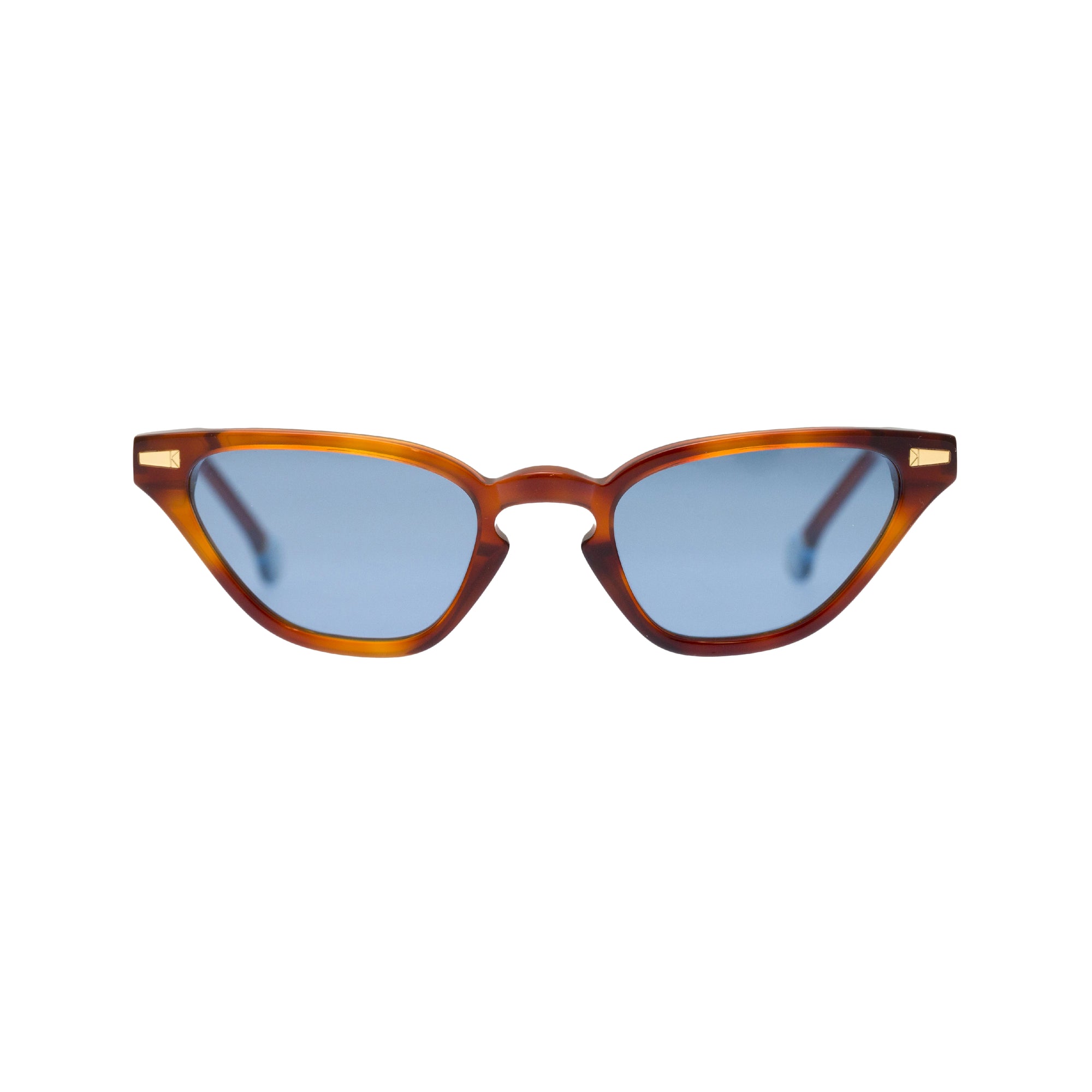 Kyme Eyewear Alessandra: cat-eye vintage sunglasses. Color Tobacco, Material Acetate cellulose, Size Small