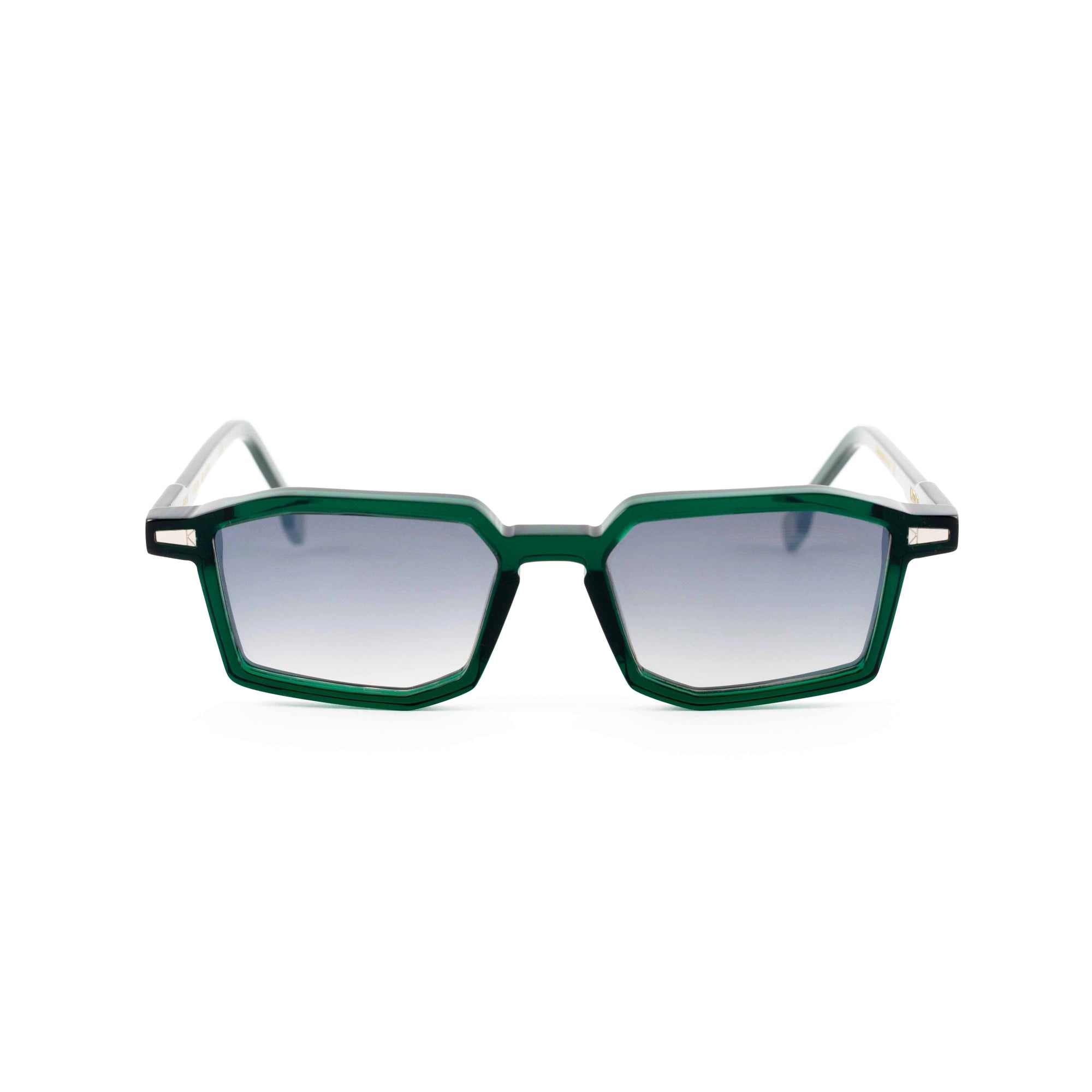 Kyme Eyewear Javier: rectangular sunglasses. Color Green, Material Acetate cellulose, Size Medium