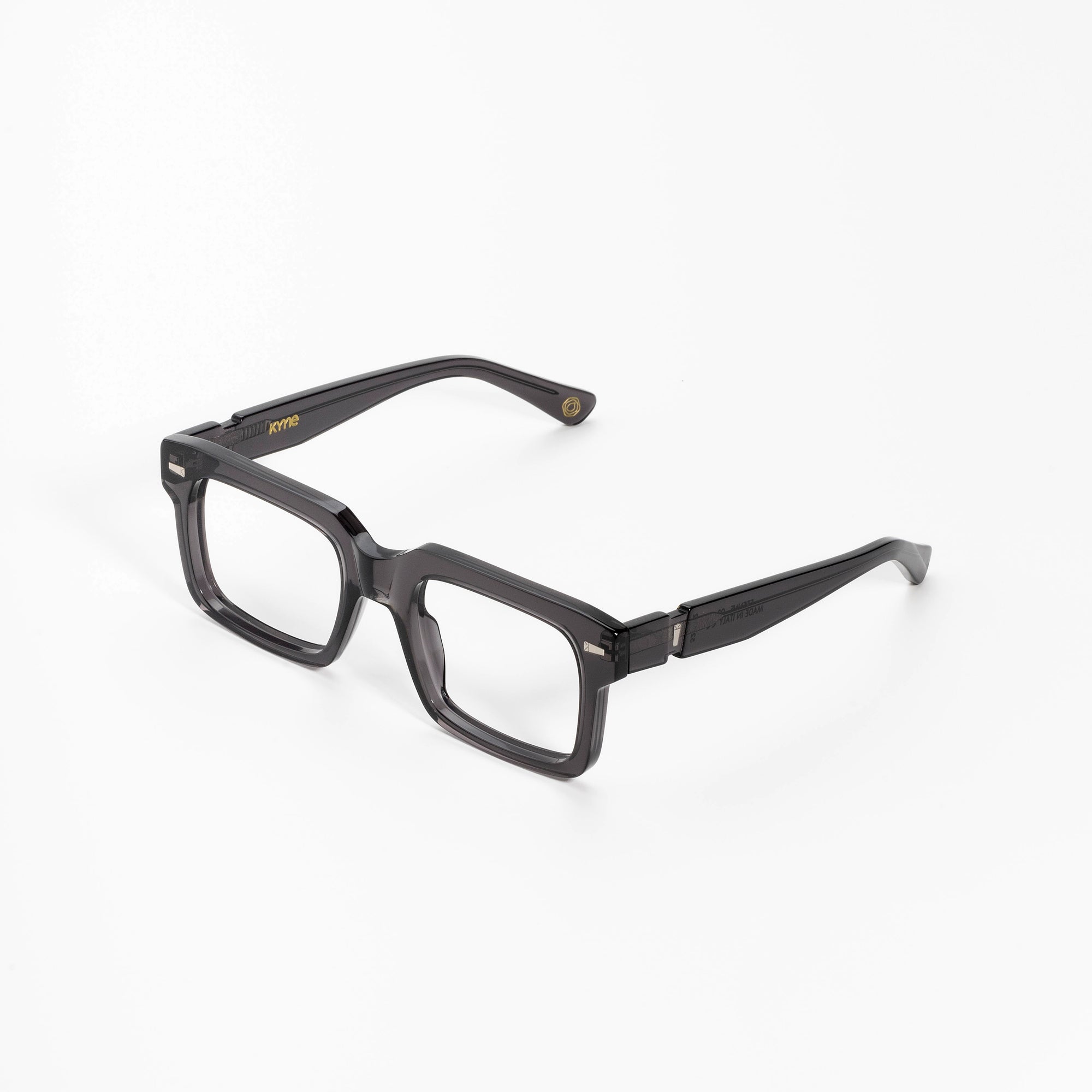 Kyme Eyewear Kyme Etienne Grey Sunglasses - Bold Handmade Italian Eyewear. Color Grey, Size Medium