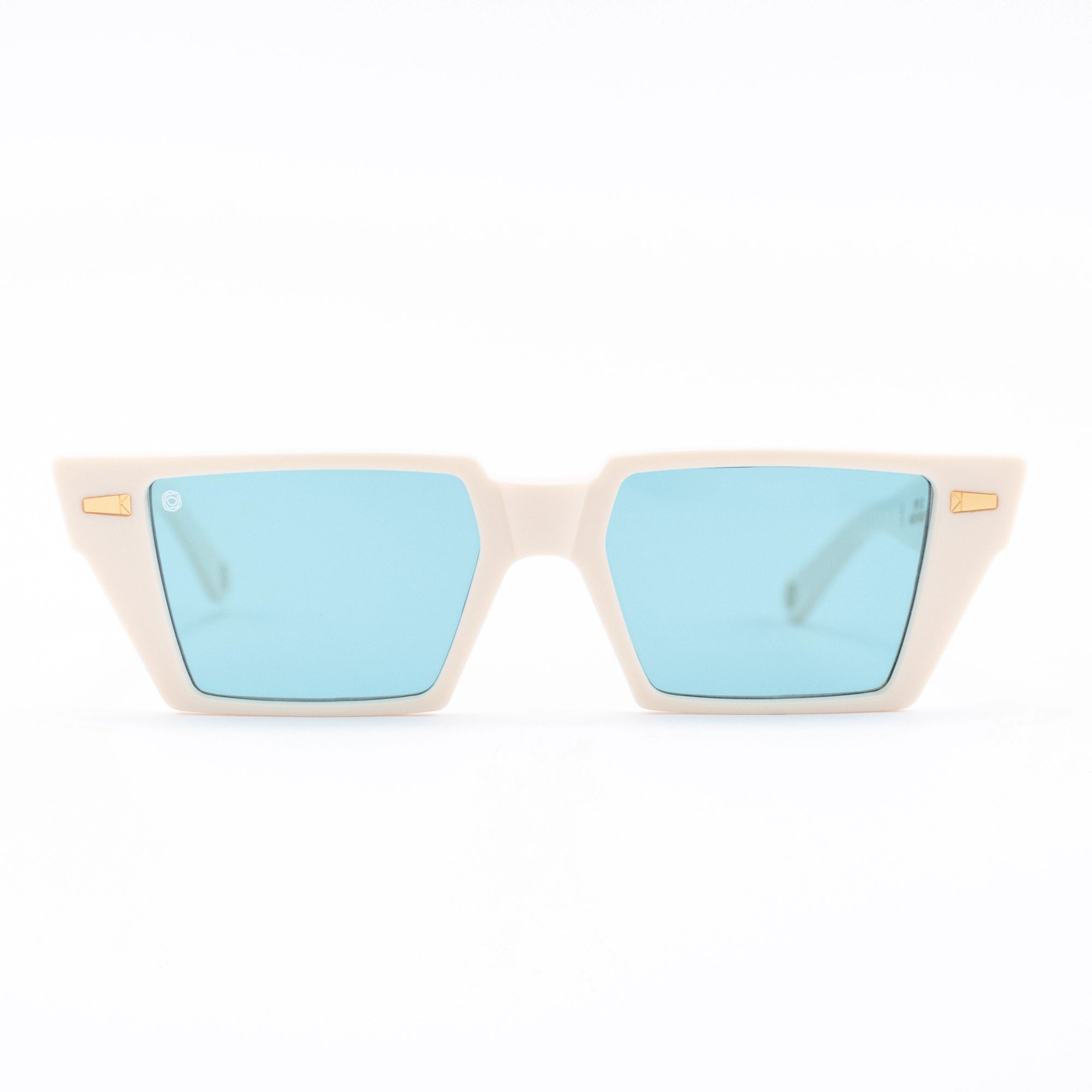Kyme Eyewear Hype: cat-eye rectangular streetwear sunglasses. Color White, Material Acetate cellulose, Size Large