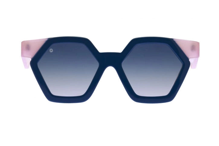Kyme Eyewear Christie: rhomboidal sunglasses. Color Tobacco/Pink, Material Acetate cellulose, Size Large