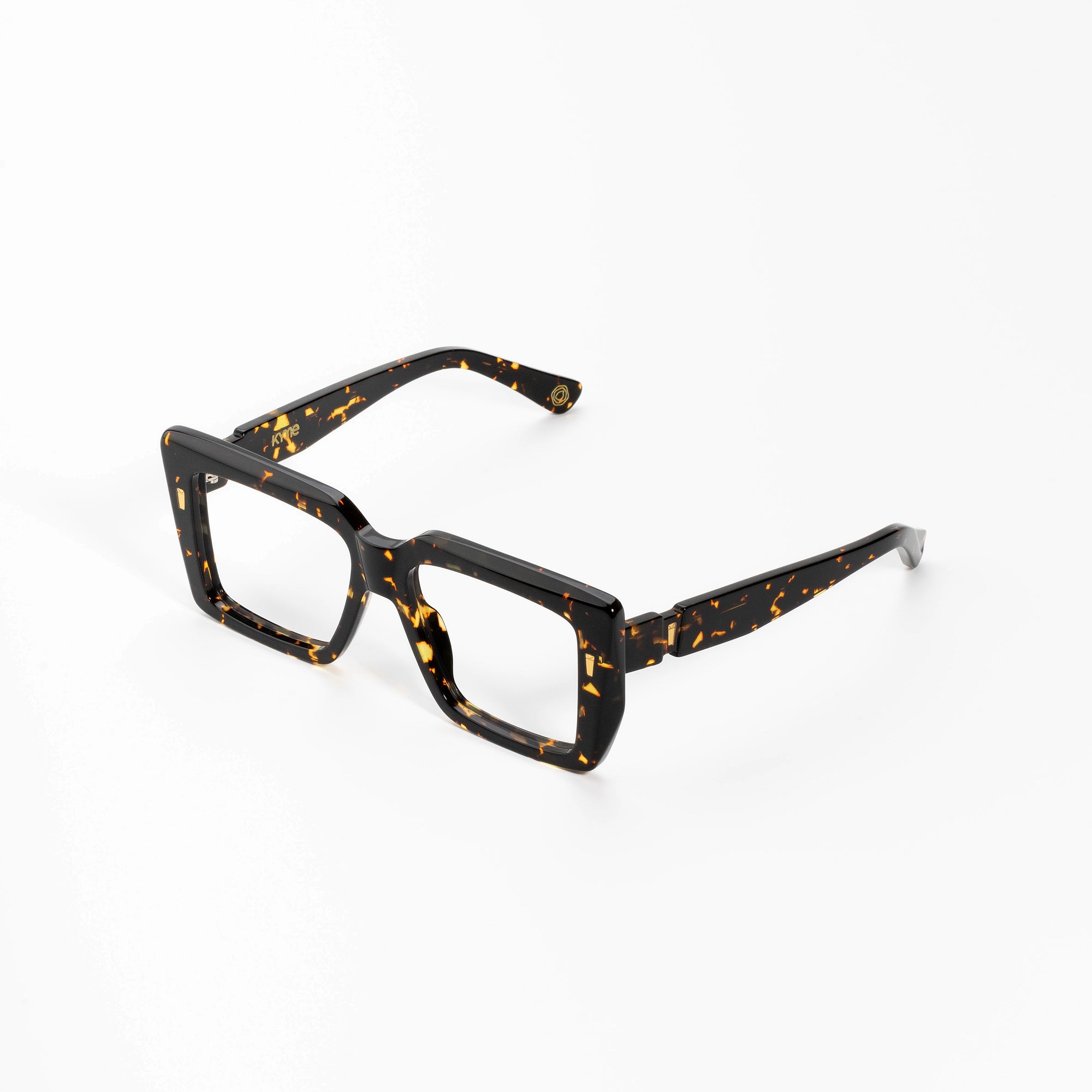 Kyme Eyewear Kyme Thalia Dark Avana Sunglasses - Handmade Geometric Italian Eyewear. Color Dark Avana, Size Medium