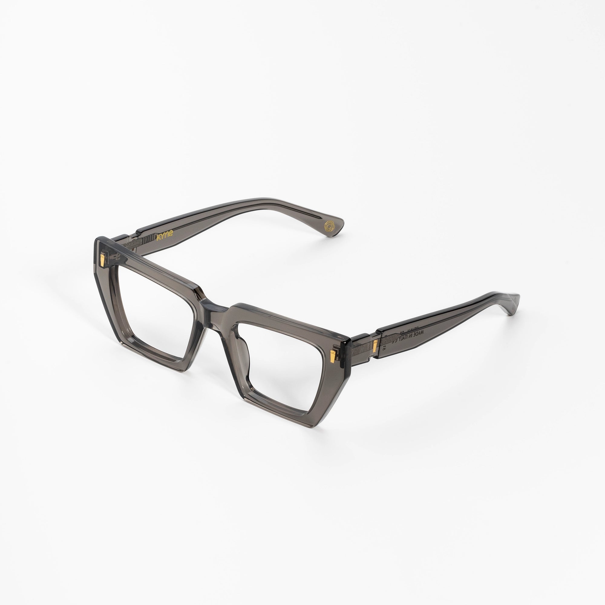 Kyme Eyewear Kyme Sienna Light Grey Sunglasses - Bold Handmade Italian Eyewear. Color Light Grey, Size Medium