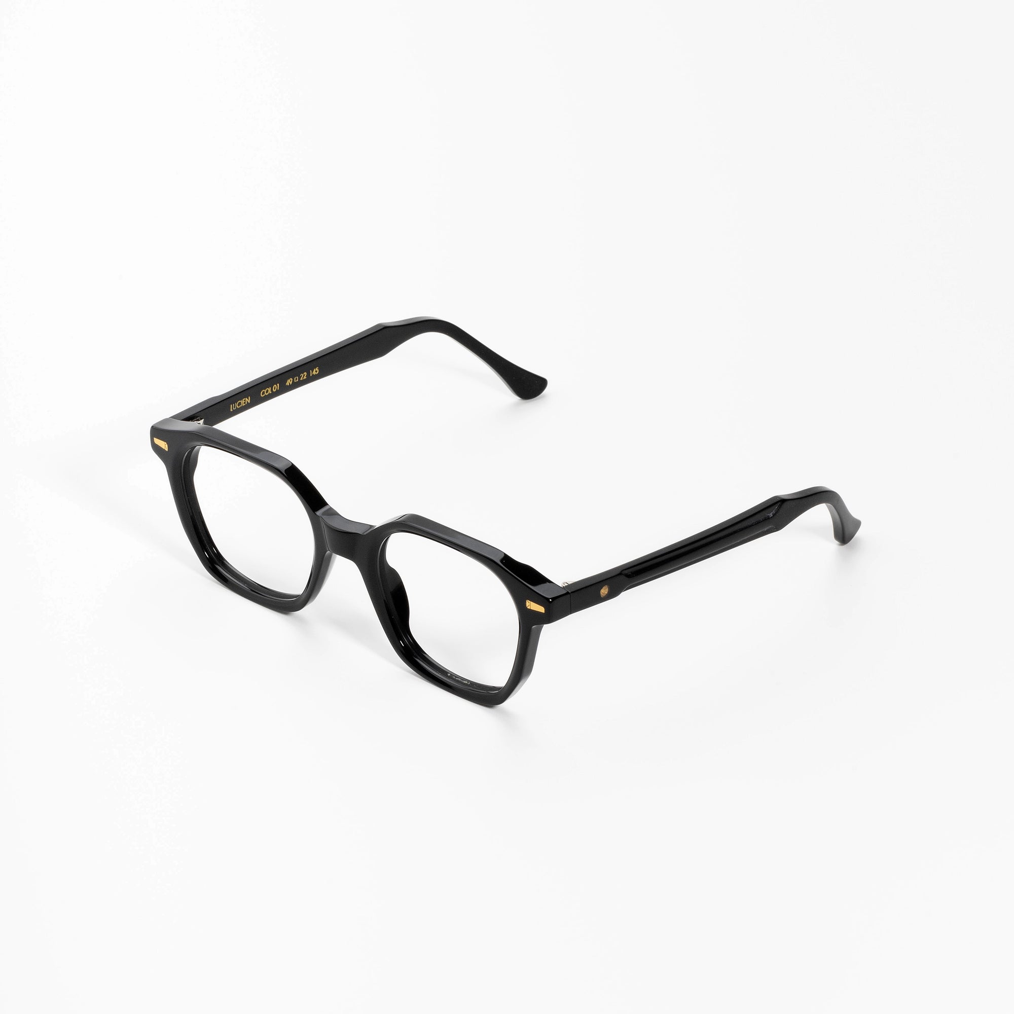 Kyme Eyewear Kyme Lucien Black Sunglasses - Handmade Italian Geometric Eyewear. Color Black, Size Medium