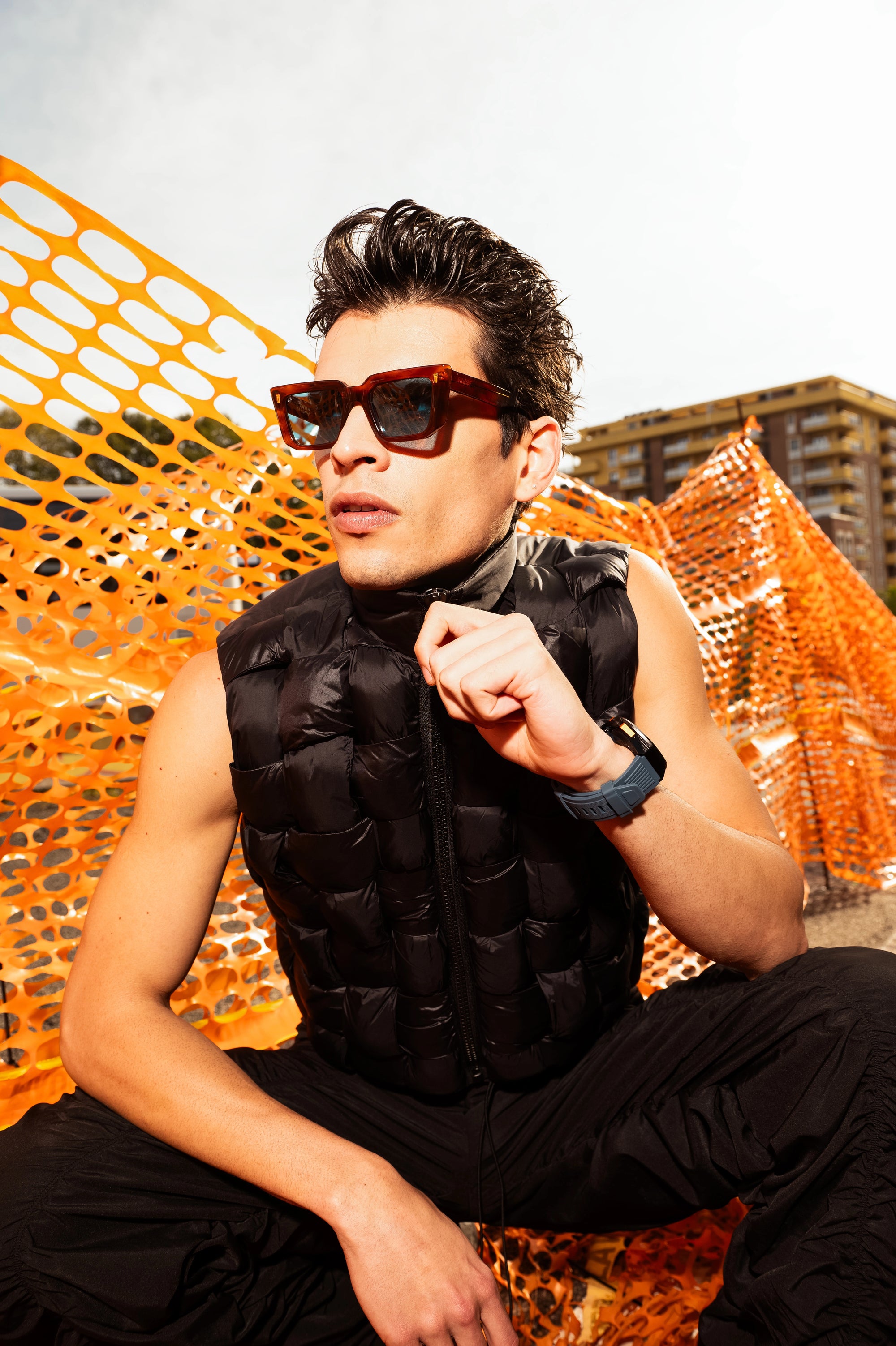 Kyme Eyewear COZY6: streetwear women bold rectangular sunglasses. Color White, Material Acetate cellulose, Size Large